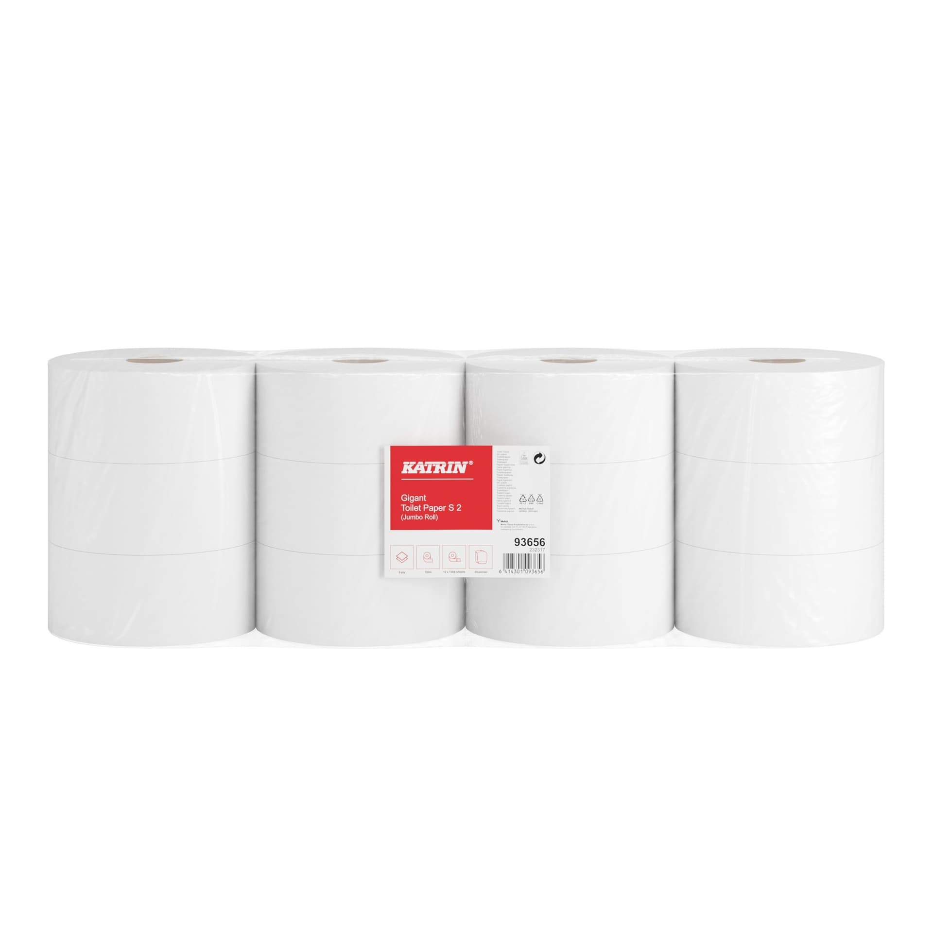 Toiletpapier Katrin Gigant S jumbo klein 2-laags 150m wit 93656 2