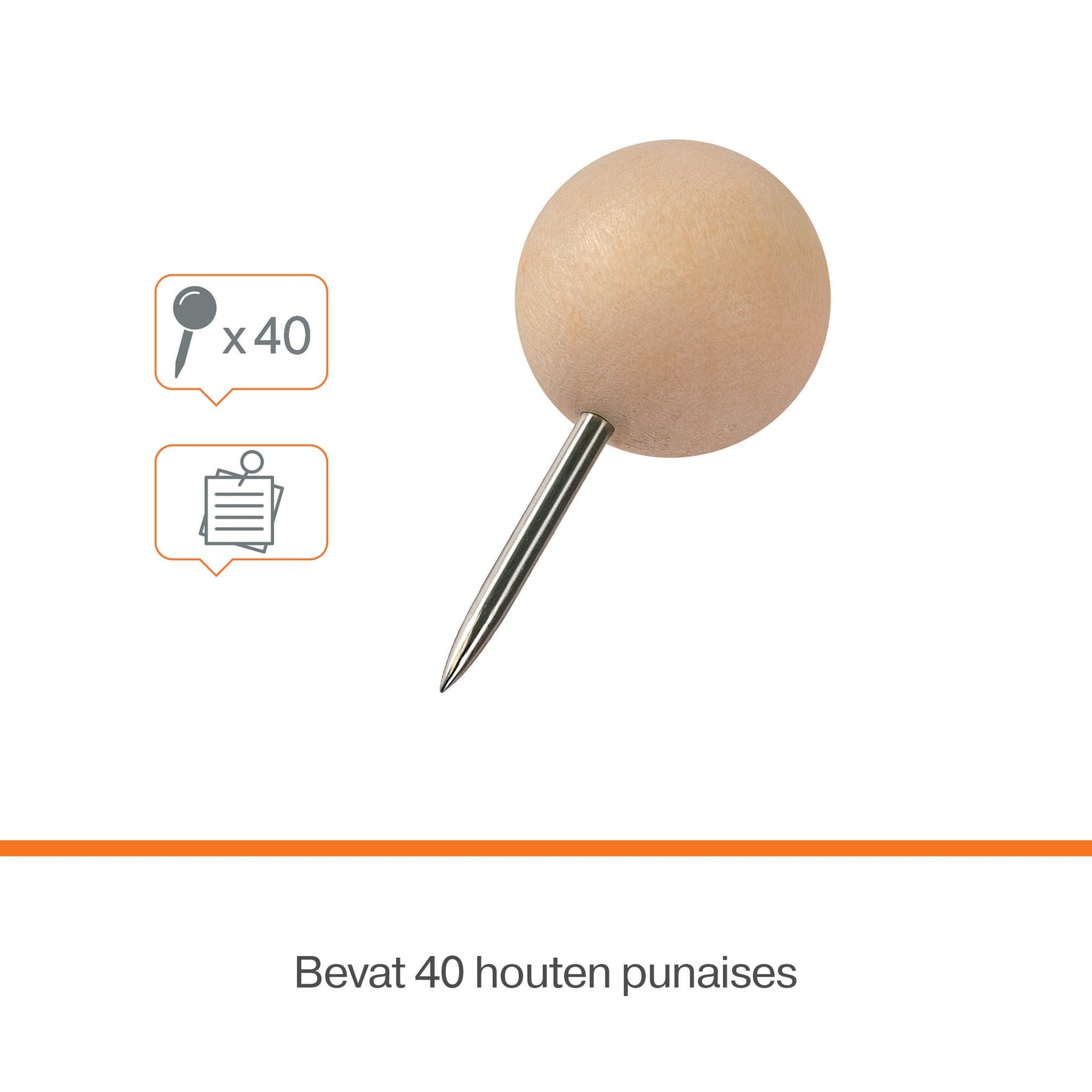 Punaises Nobo hout voor memobord 40 stuks 3