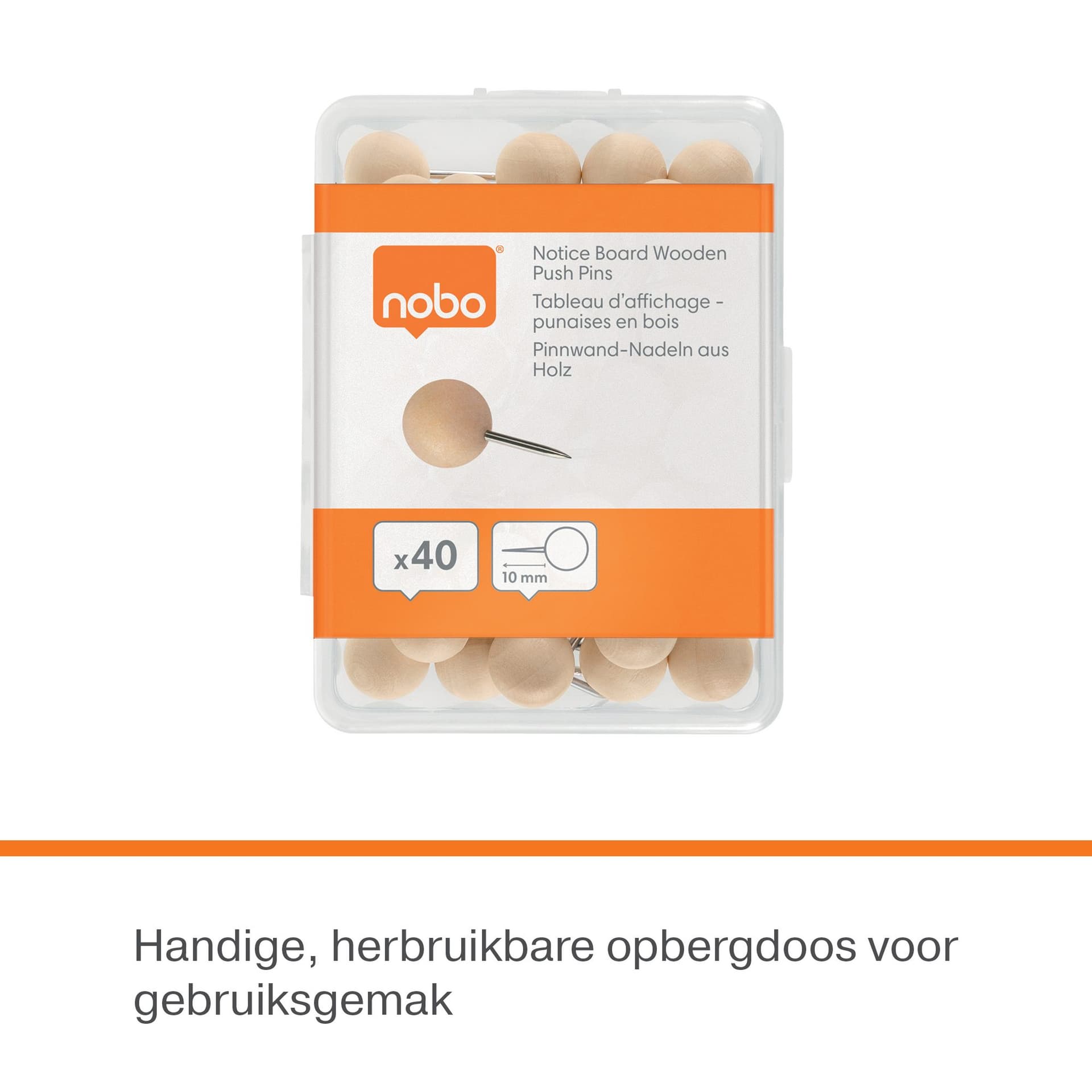 Punaises Nobo hout voor memobord 40 stuks 4