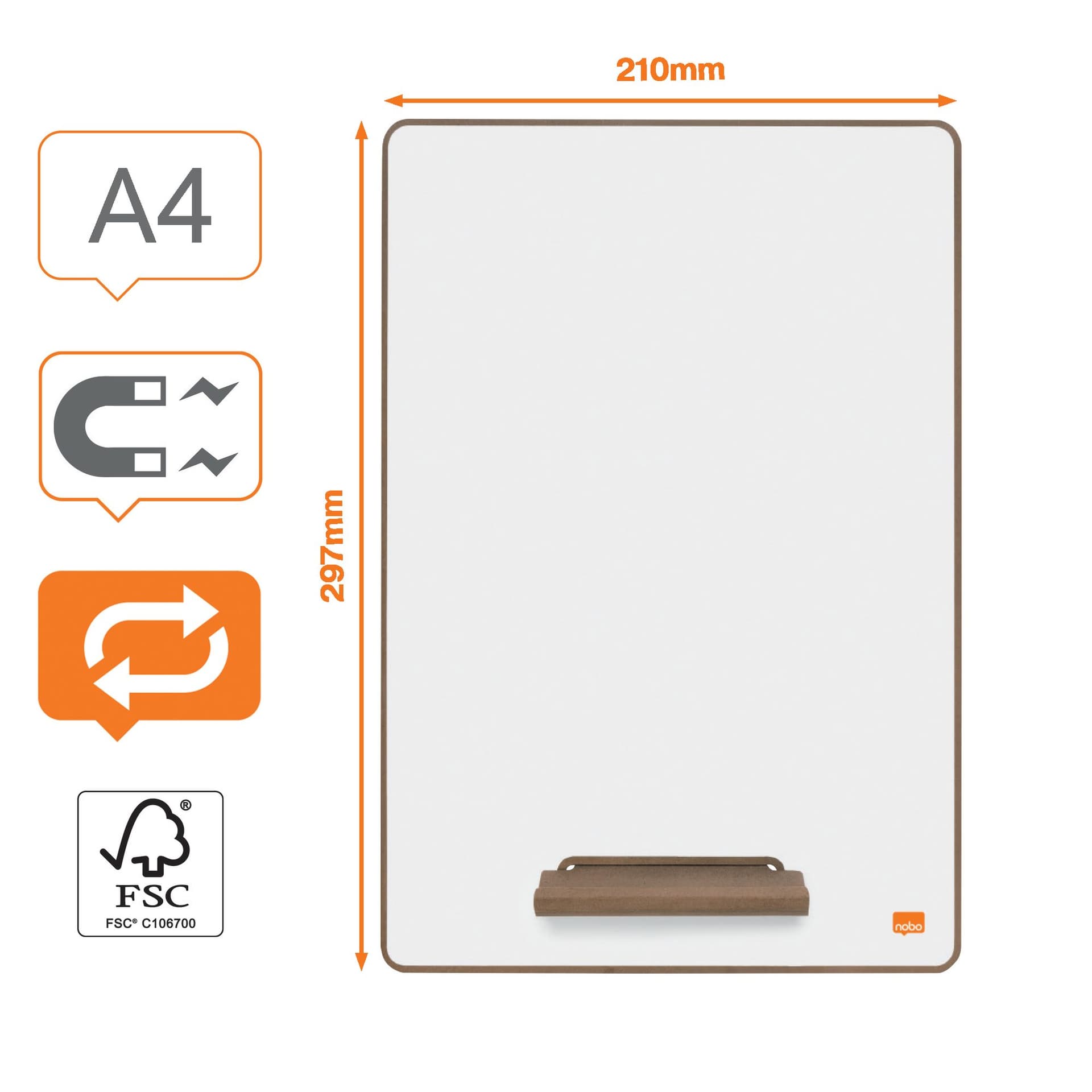 Whiteboard Nobo A4 mini 4 stuks 2