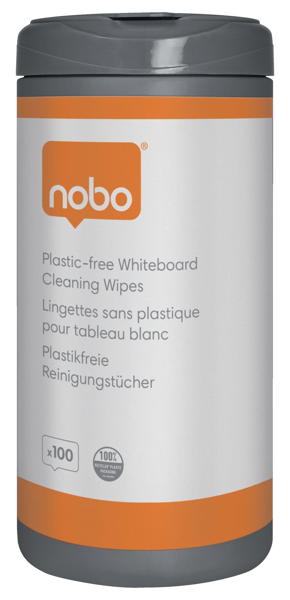 Whiteboardreinigingsdoekjes Nobo plasticvrij 100 stuks