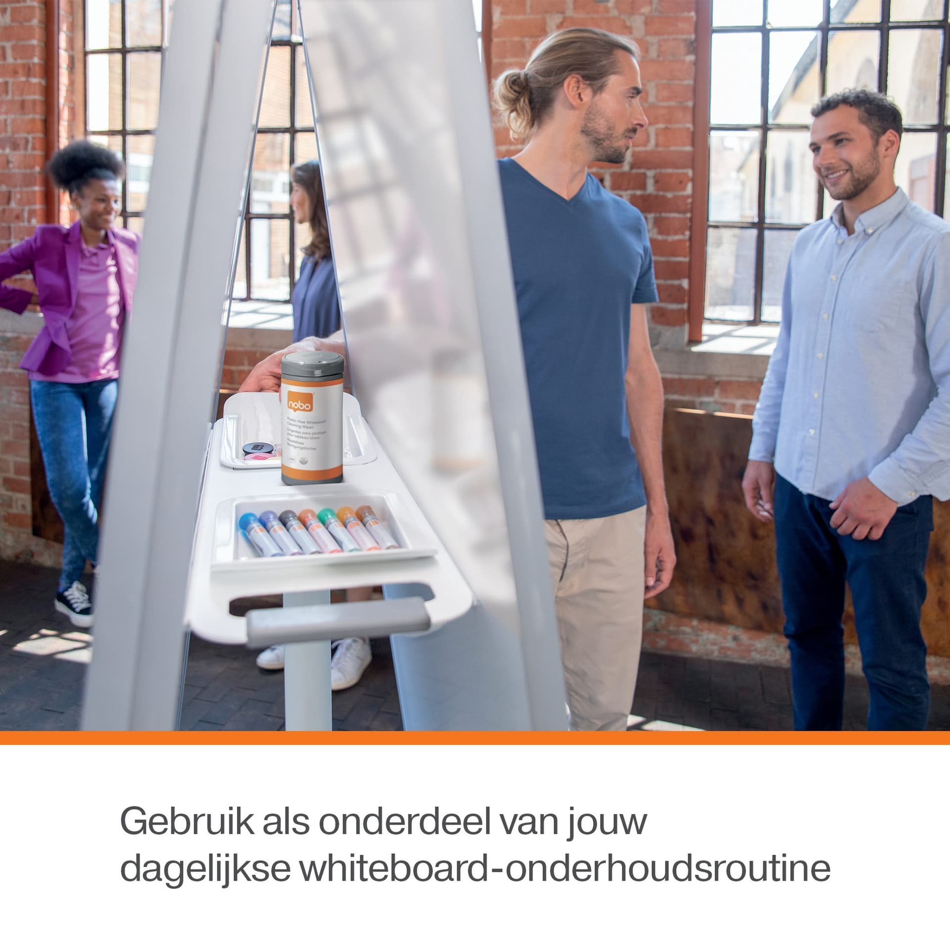 Whiteboardreinigingsdoekjes Nobo plasticvrij 100 stuks 6