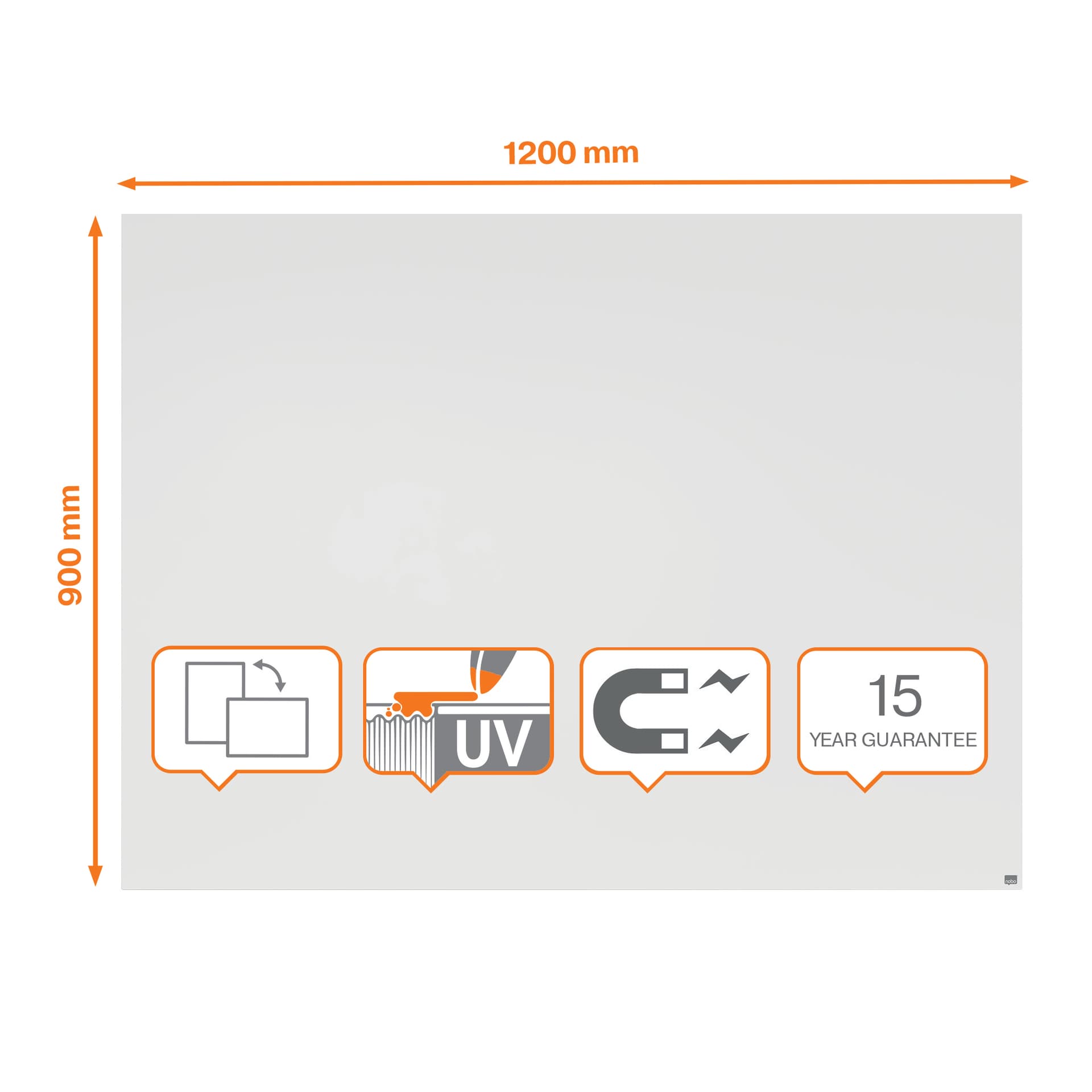 Whiteboard Nobo Infinity randloos 90x120cm 2