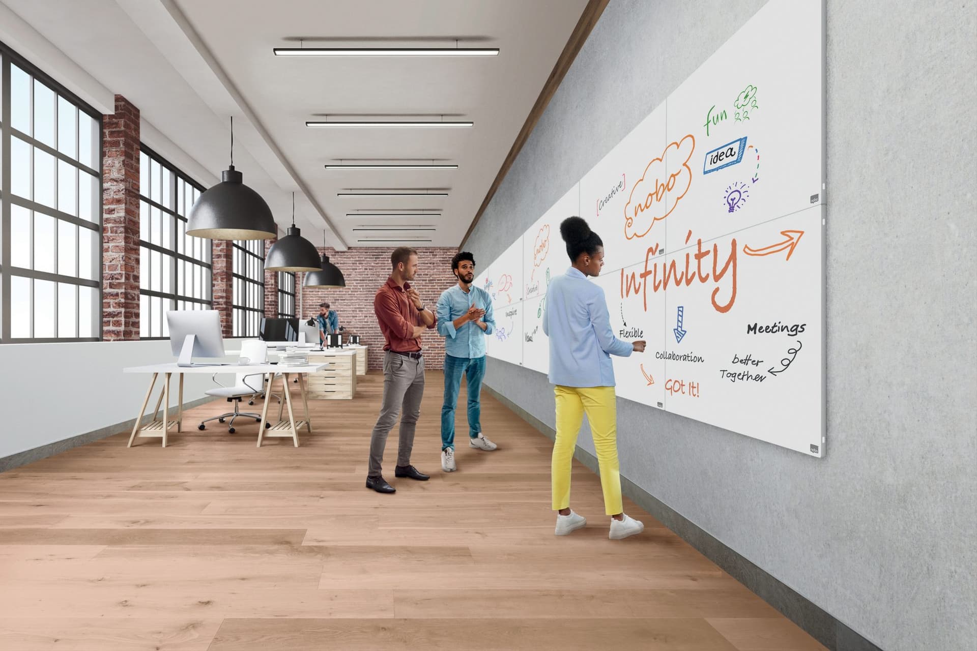 Whiteboard Nobo Infinity randloos 90x120cm 8