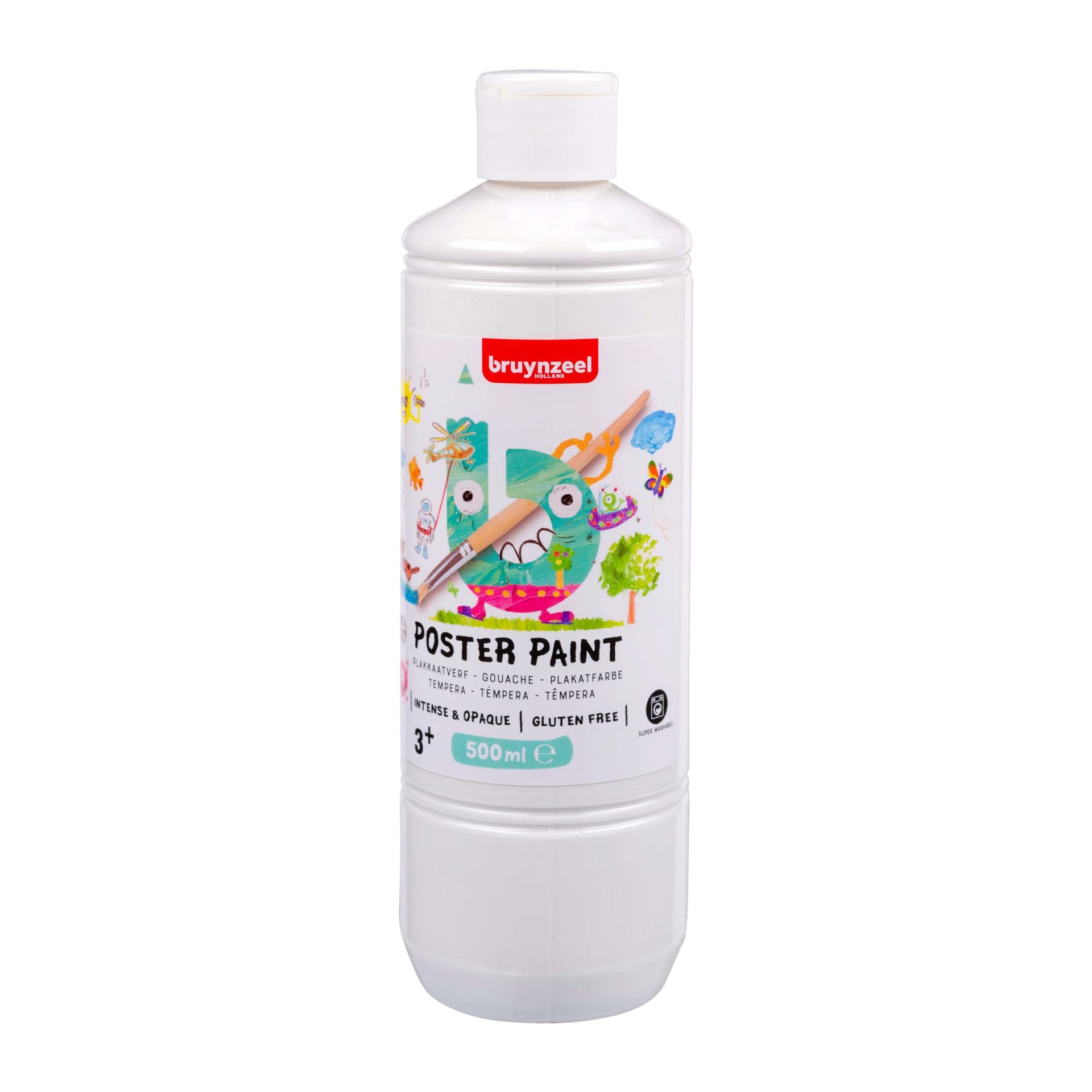 Plakkaatverf Bruynzeel wit fles à 500ml