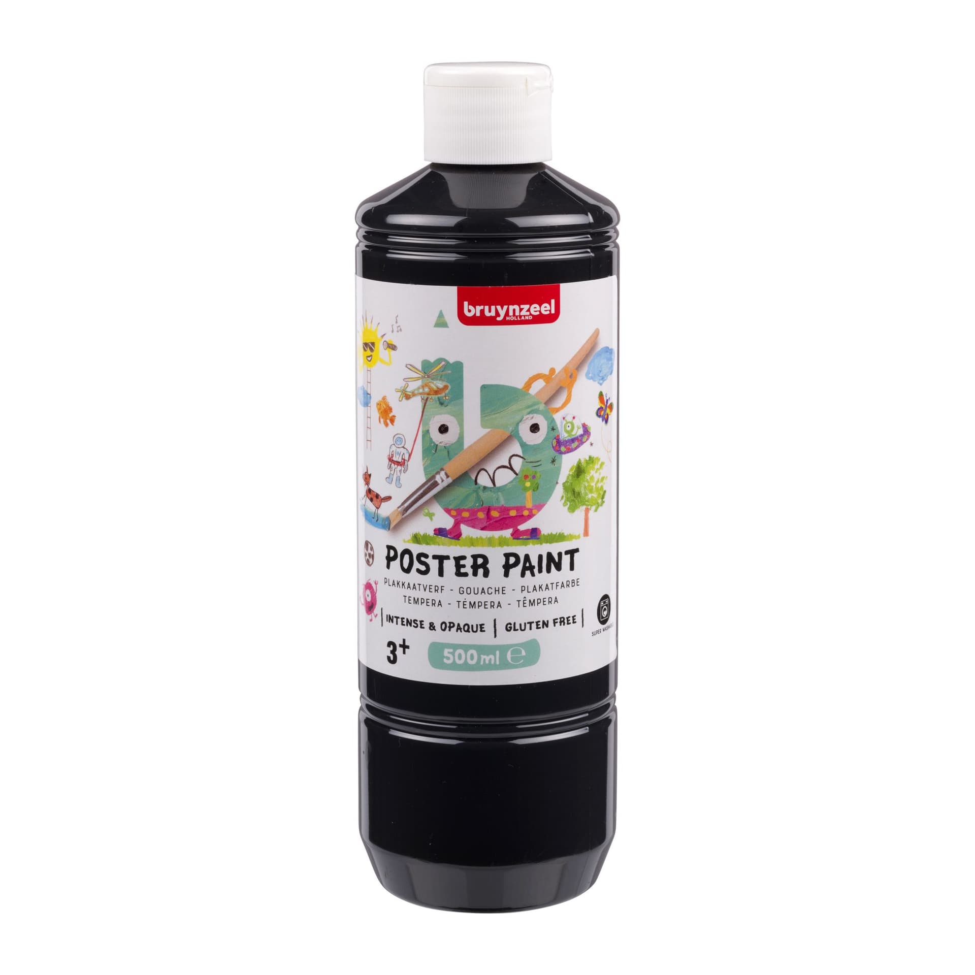 Plakkaatverf Bruynzeel zwart fles à 500ml