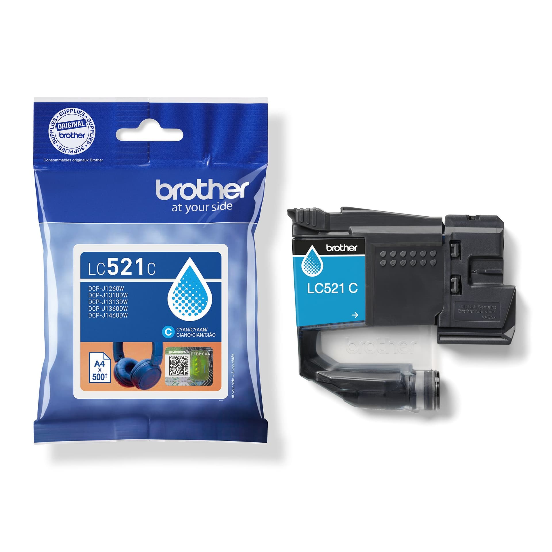 Inktcartridge Brother LC-521C blauw 3