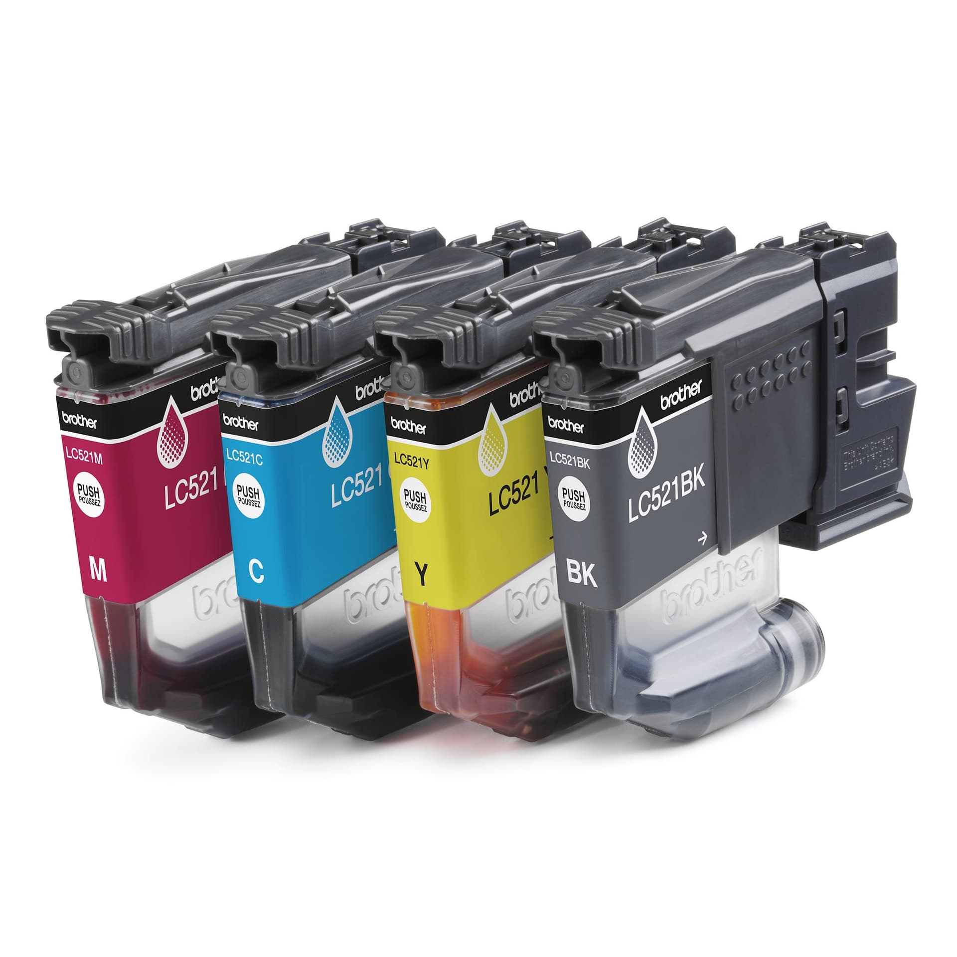 Inktcartridge Brother LC-521 zwart + 3 kleuren 2