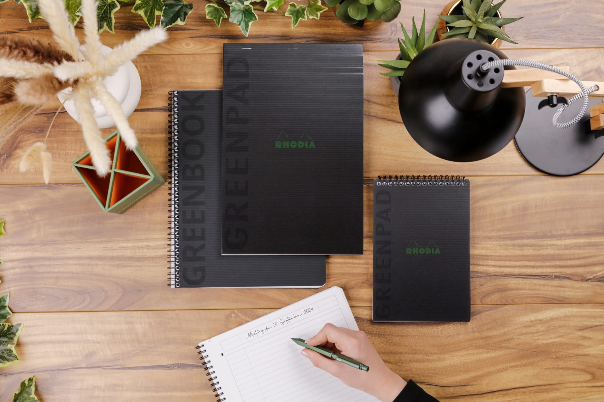 Notitieboek Rhodia Greenbook recycled A4+ lijn 160 pagina's 90gr sc 2
