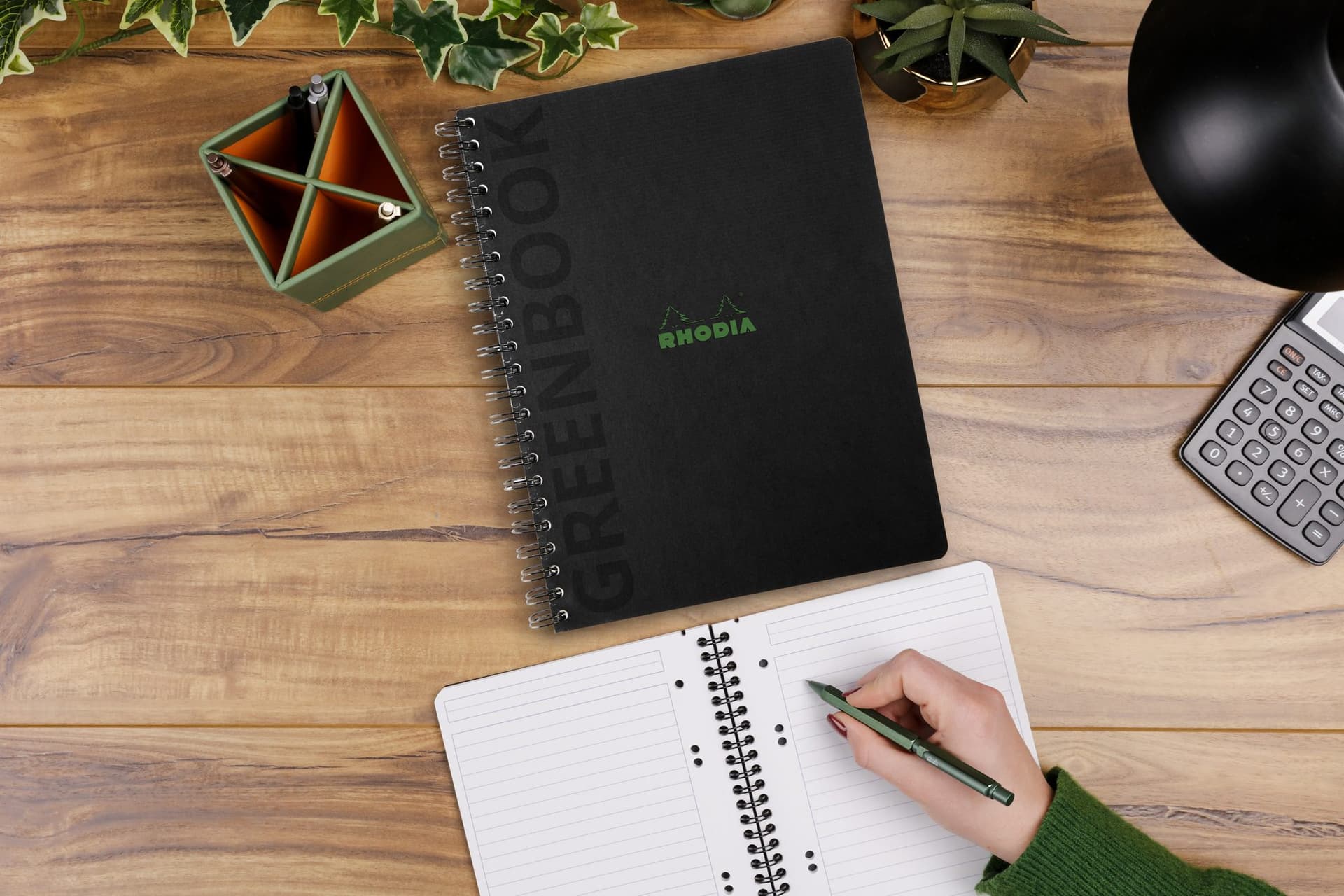 Notitieboek Rhodia Greenbook recycled A5+ lijn 160 pagina's 90gr hc 2