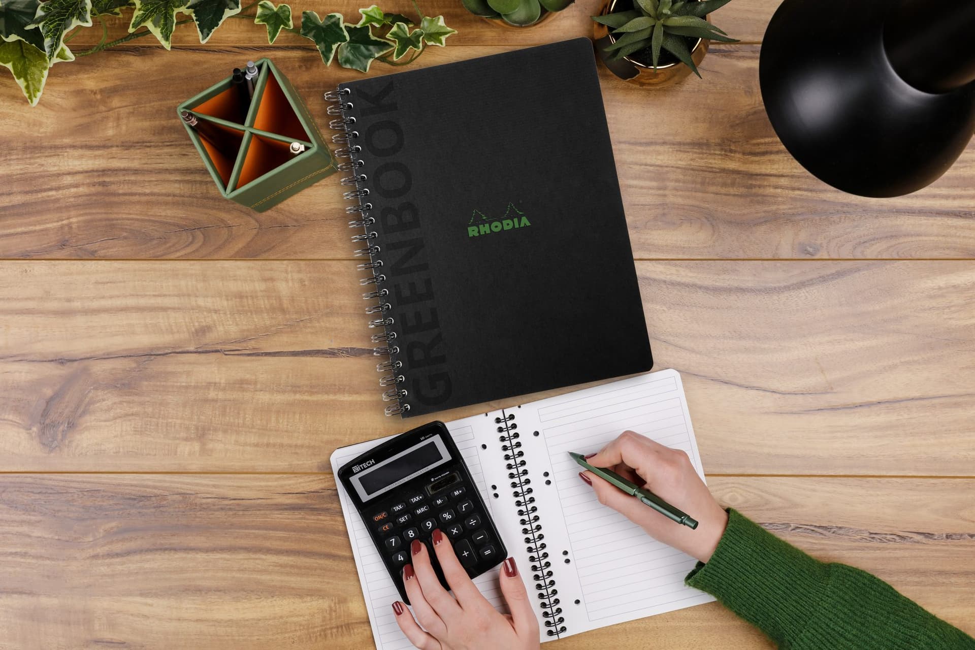 Notitieboek Rhodia Greenbook recycled A5+ lijn 160 pagina's 90gr hc 3