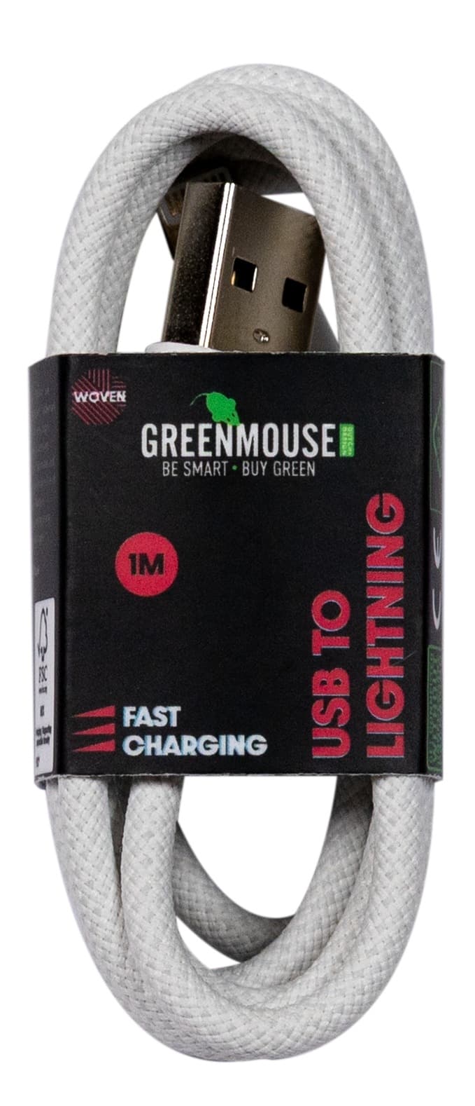 Kabel Green Mouse USB-A to Lightning data Woven 1m 2
