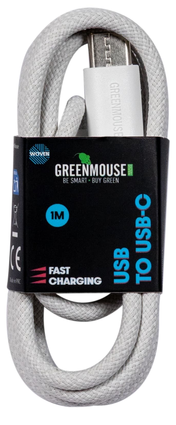 Kabel Green Mouse USB-A to USB-C data Woven 1m 2