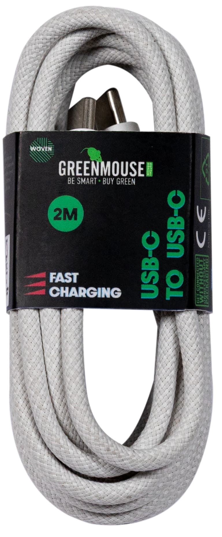 Kabel Green Mouse USB-C to USB-C data Woven 2m 2