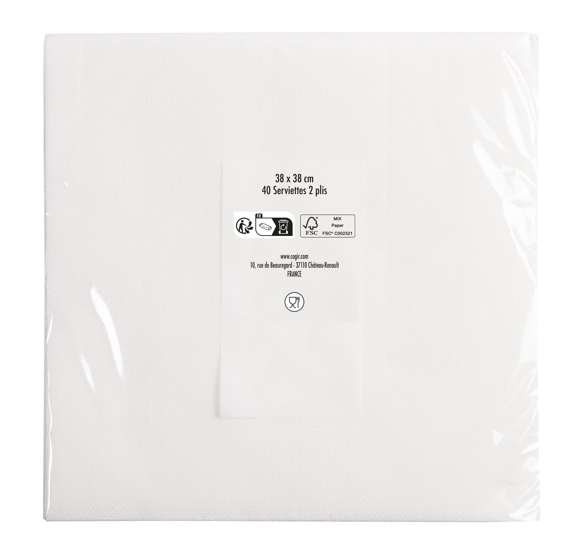 Servet Pronappe 1/4 vouw 2-laags 380x380mm 40 vel wit 5