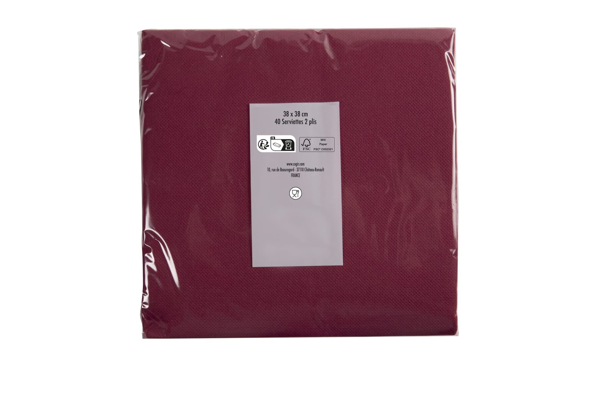 Servet Pronappe 1/4 vouw 2-laags 380x380mm 40 vel bordeauxrood 5