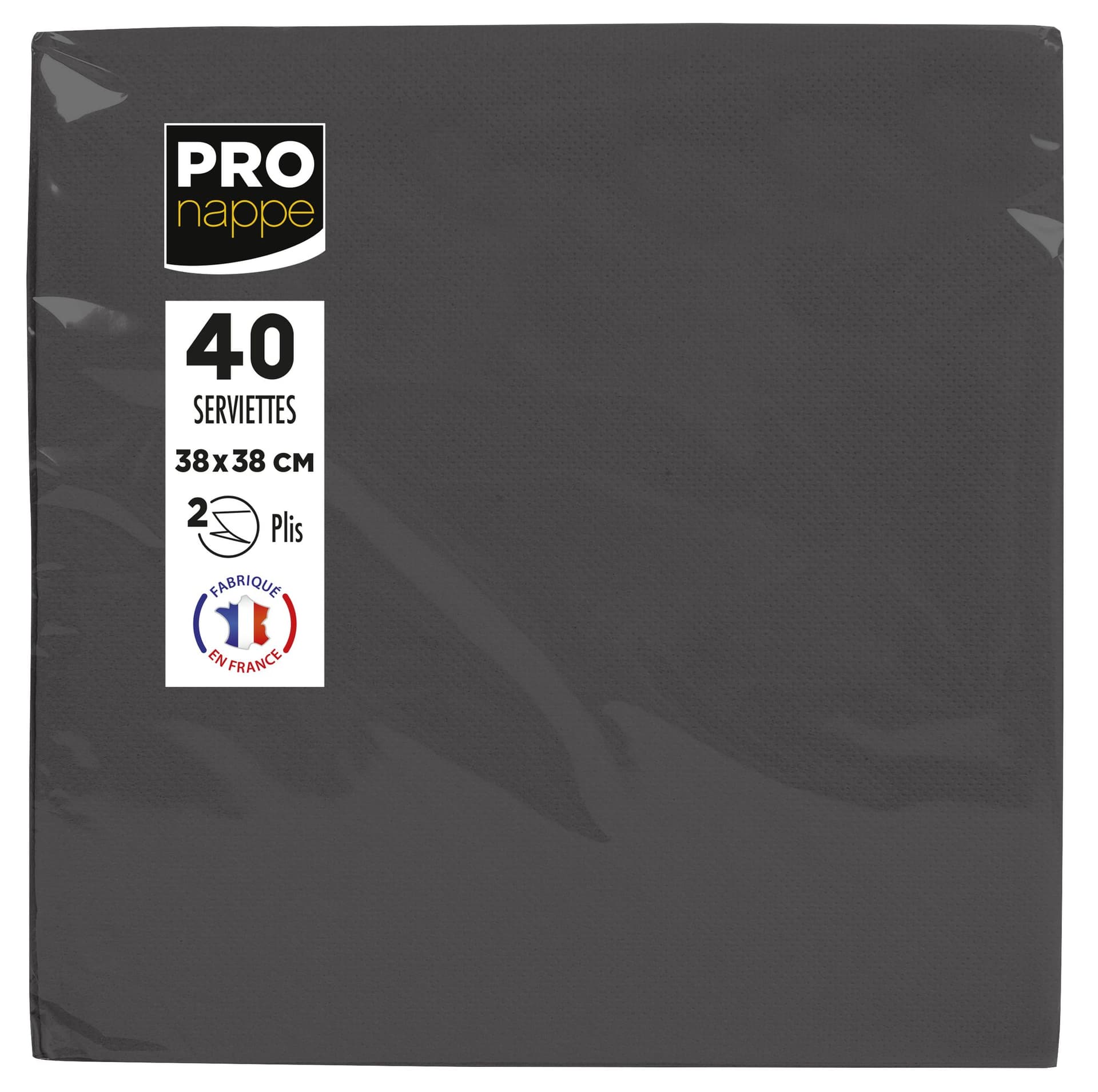 Servet Pronappe 1/4 vouw 2-laags 380x380mm 40 vel zwart