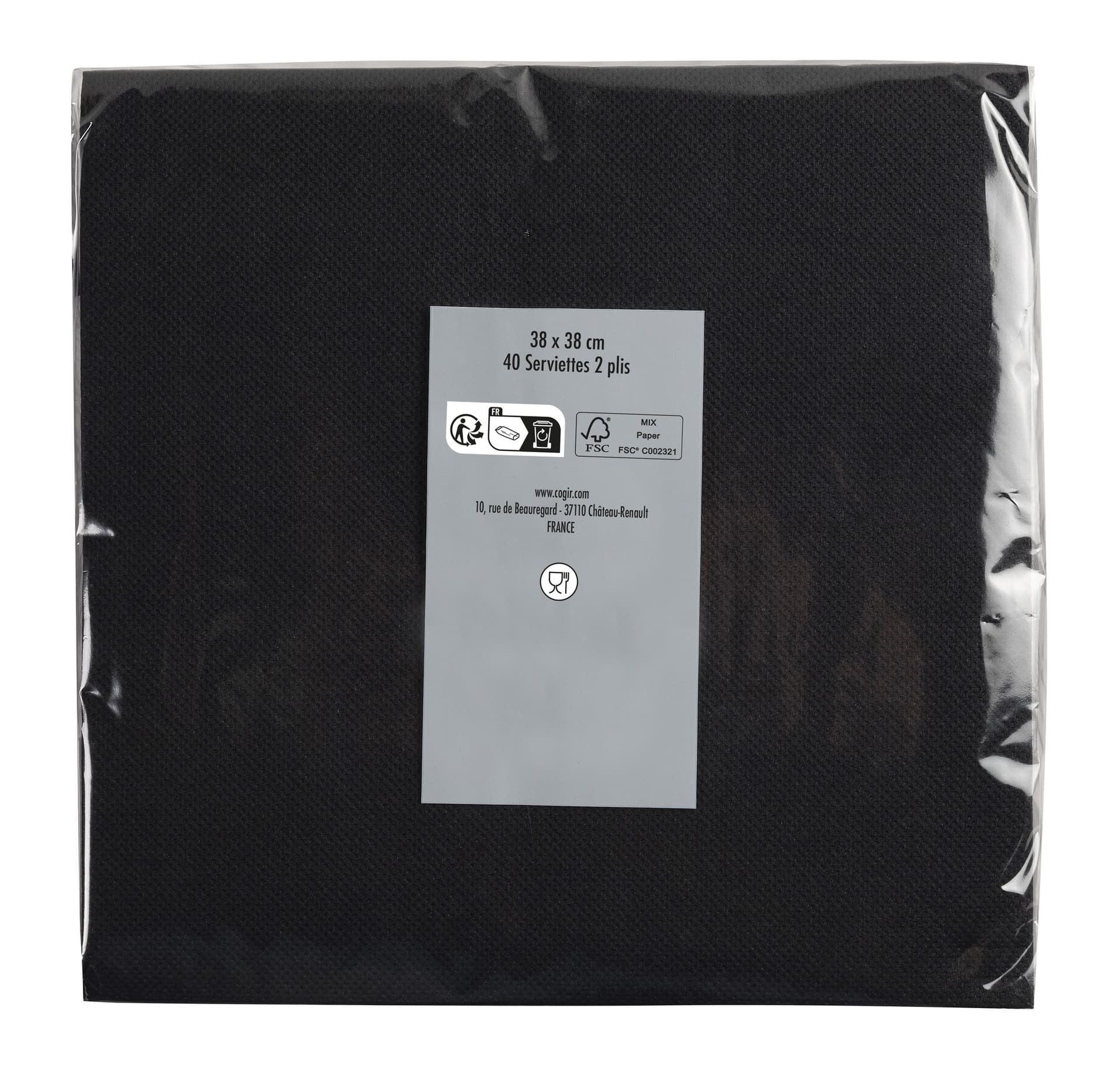 Servet Pronappe 1/4 vouw 2-laags 380x380mm 40 vel zwart 5