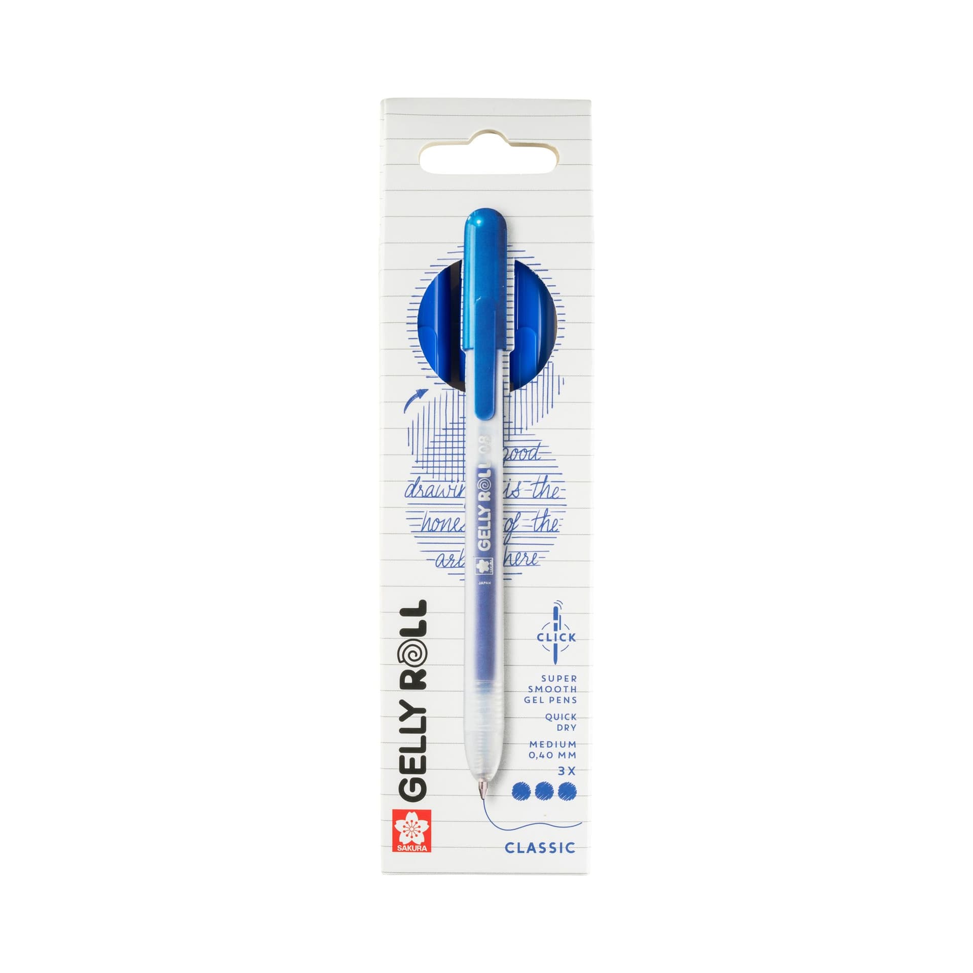 Gelschrijver Sakura Gelly Roll Classic 08 klikfunctie blauw 3 stuks 2