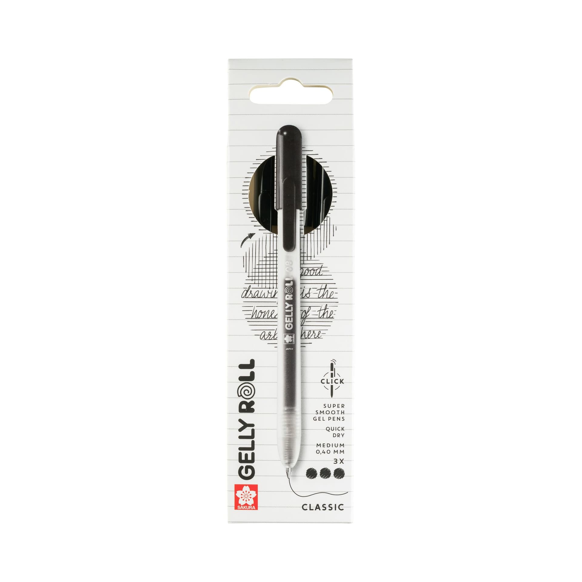 Gelschrijver Sakura Gelly Roll Classic 08 klikfunctie zwart 3 stuks 2