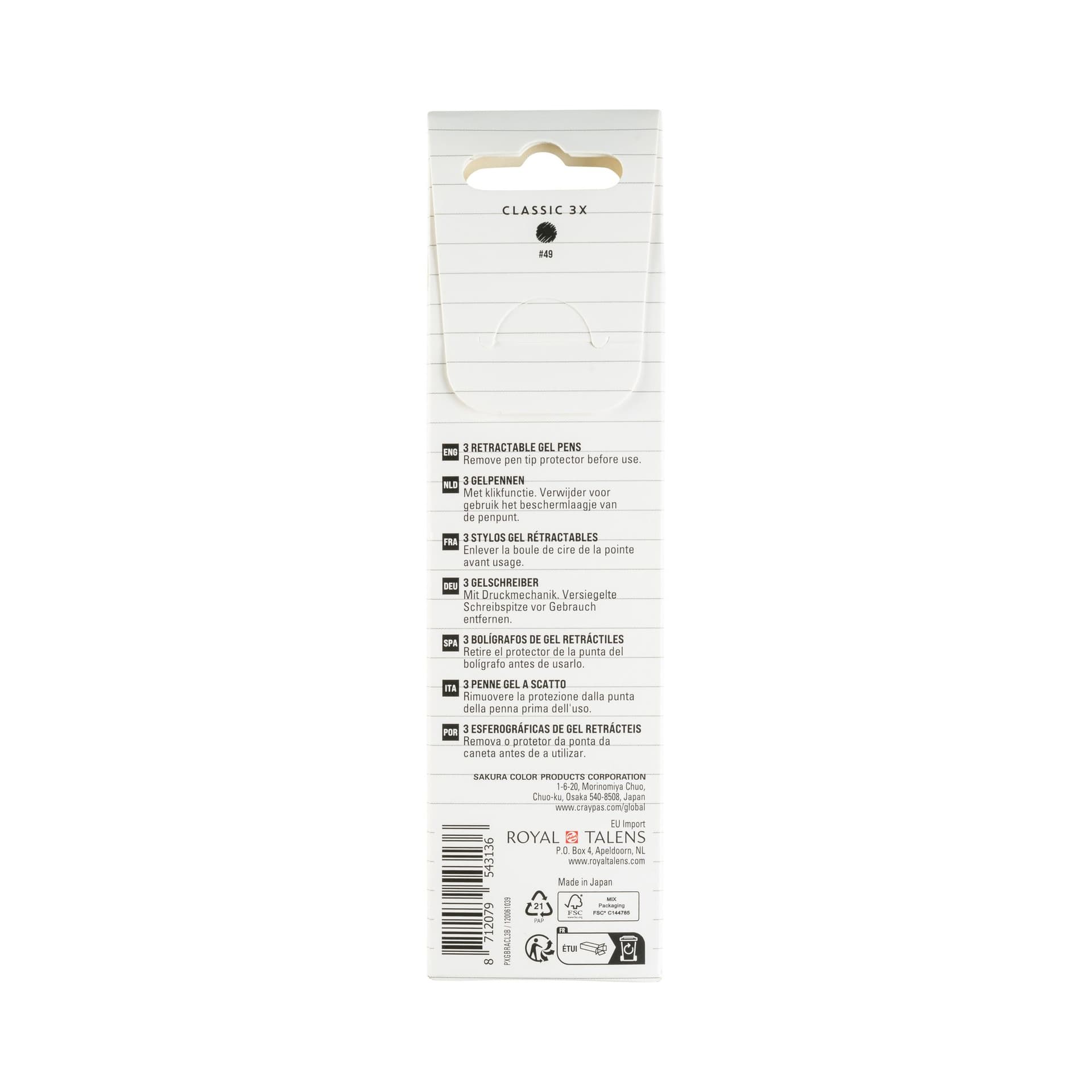 Gelschrijver Sakura Gelly Roll Classic 08 klikfunctie zwart 3 stuks 3