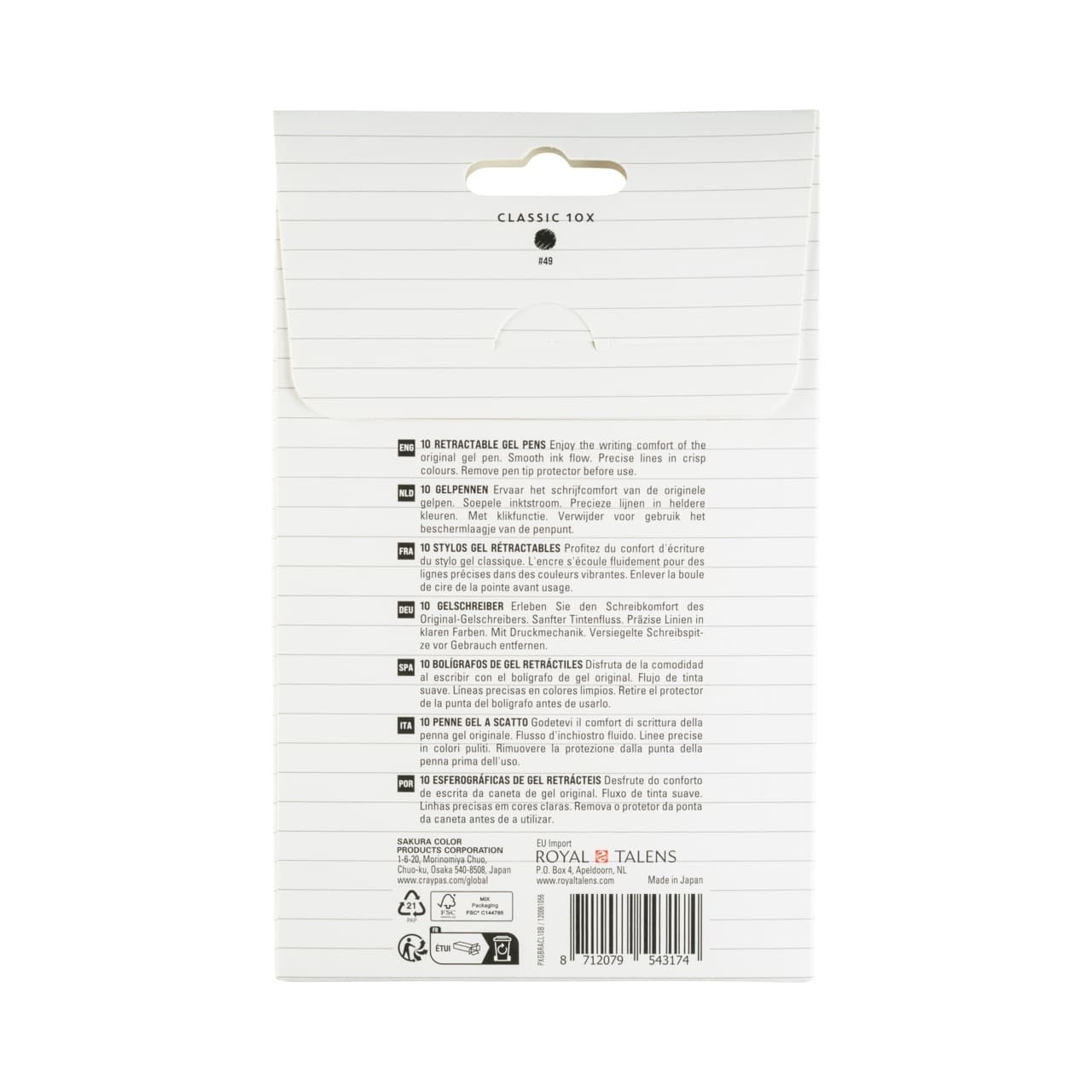 Gelschrijver Sakura Gelly Roll Classic 08 klikfunctie zwart 10 stuks 3