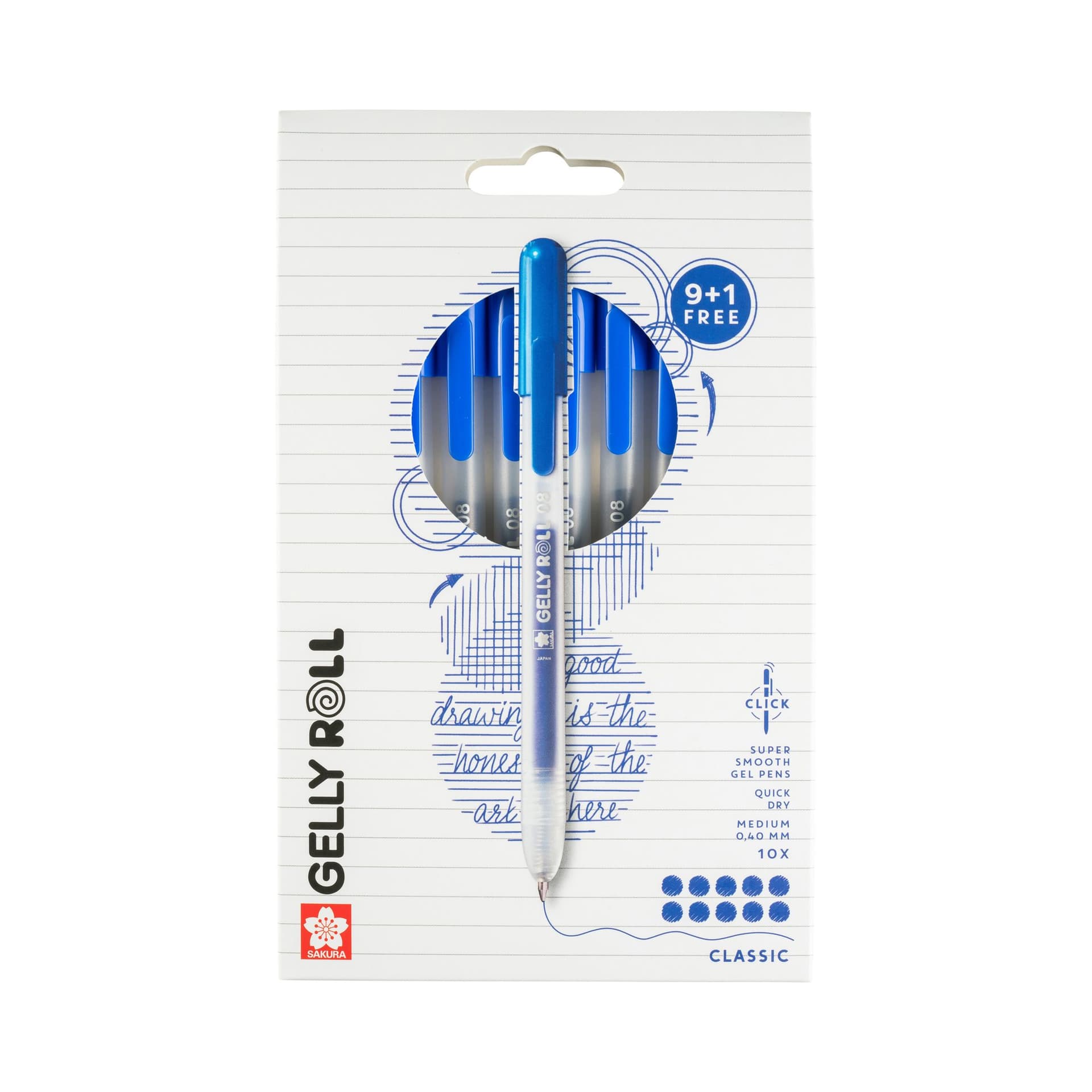 Gelschrijver Sakura Gelly Roll Classic 08 klikfunctie blauw 10 stuks 2