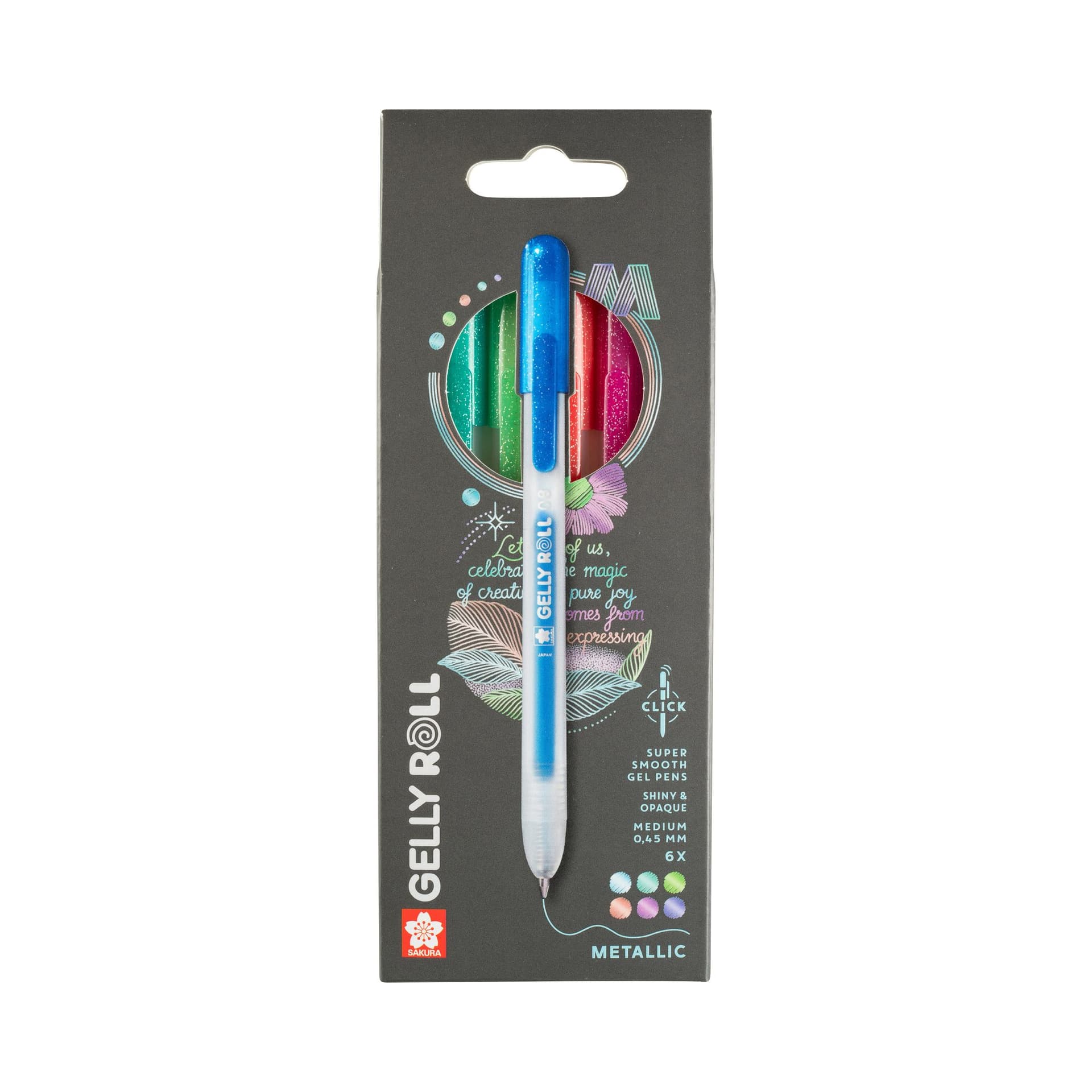 Gelschrijver Sakura Gelly Roll Metallic 08 klikfunctie set à 6 kleuren 2