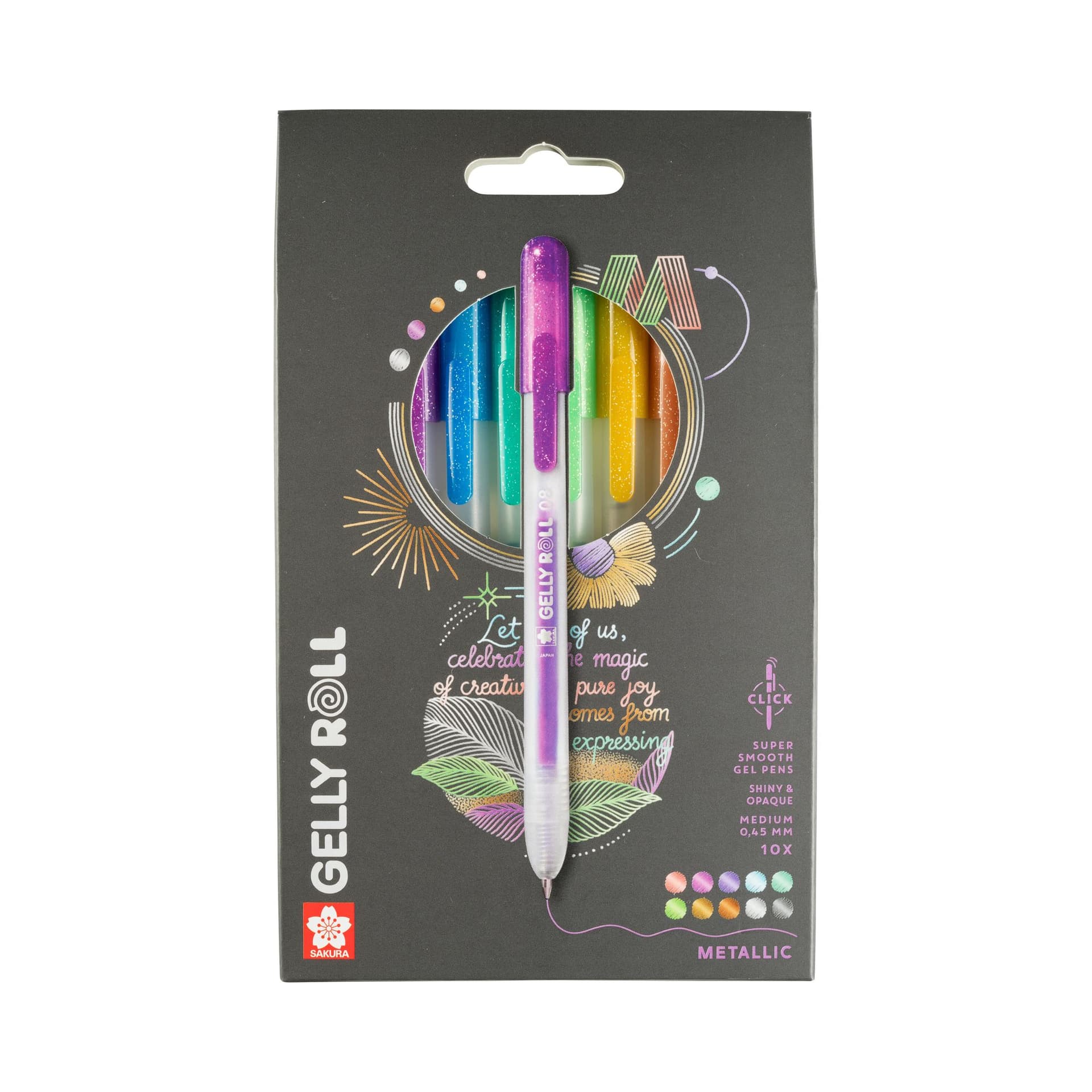 Gelschrijver Sakura Gelly Roll Metallic 08 klikfunctie assorti 10st 2