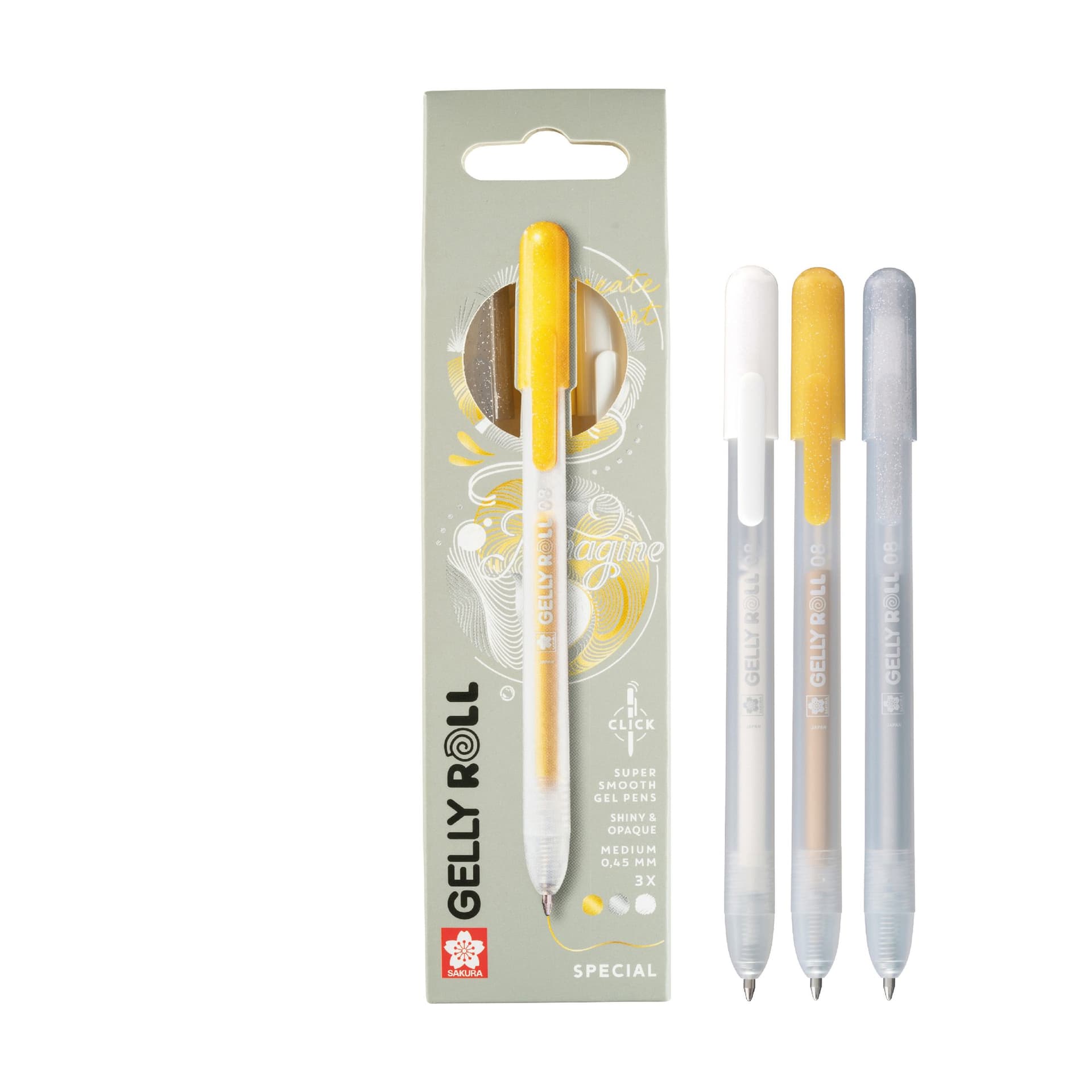 Gelschrijver Sakura Gelly Roll Special 08 klikfunctie set à 3 goud 4