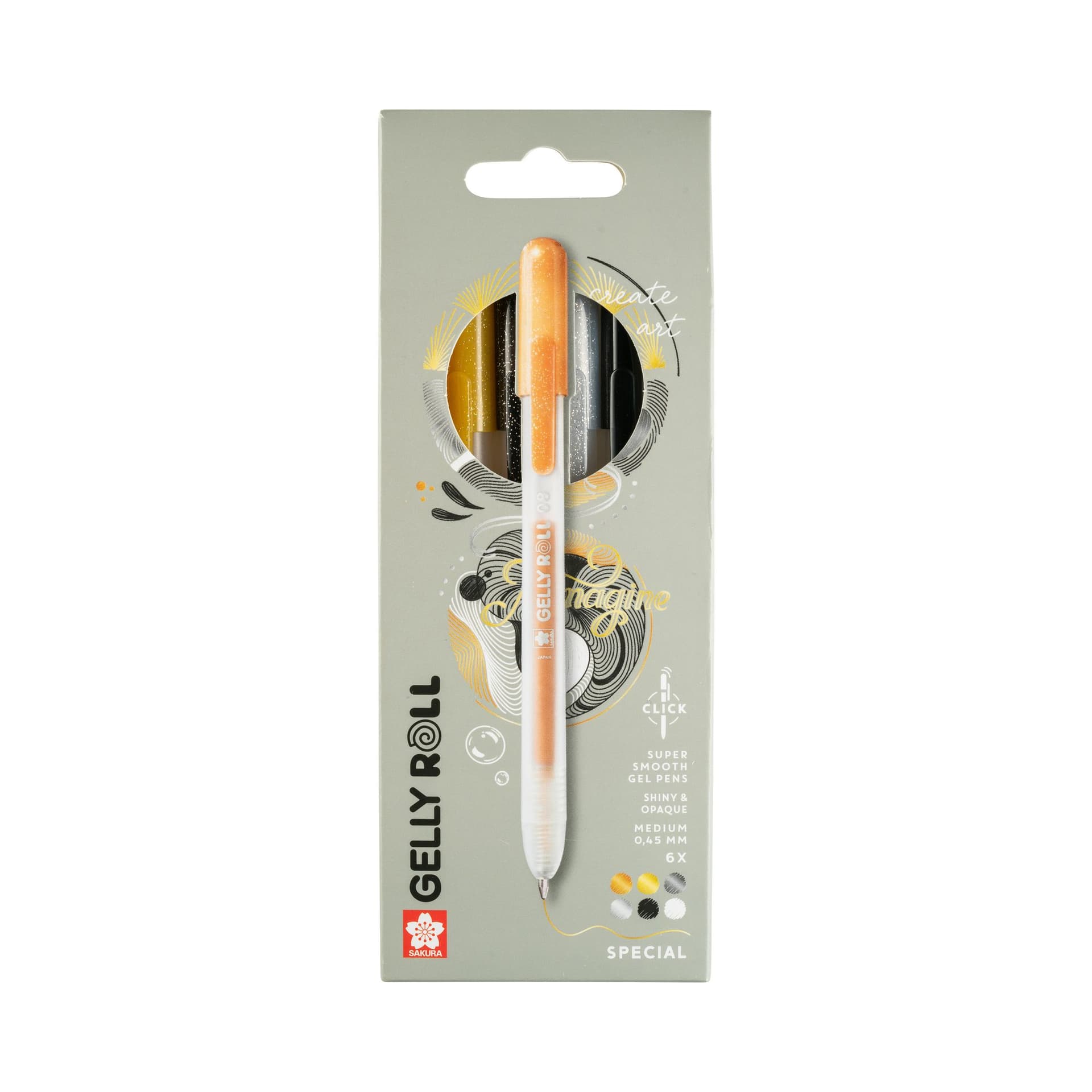 Gelschrijver Sakura Gelly Roll Special 08 klikfunctie set à 6 kleuren 2