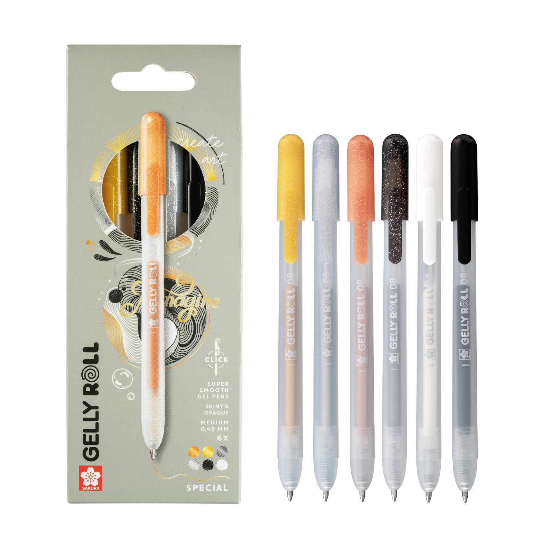 Gelschrijver Sakura Gelly Roll Special 08 klikfunctie set à 6 kleuren 4