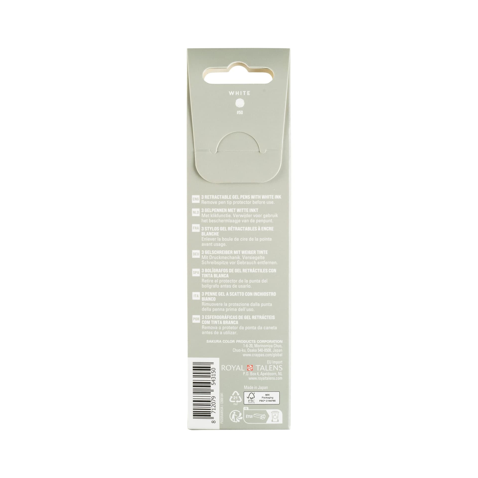 Gelschrijver Sakura Gelly Roll Classic 08 klikfunctie set à 3  wit 3