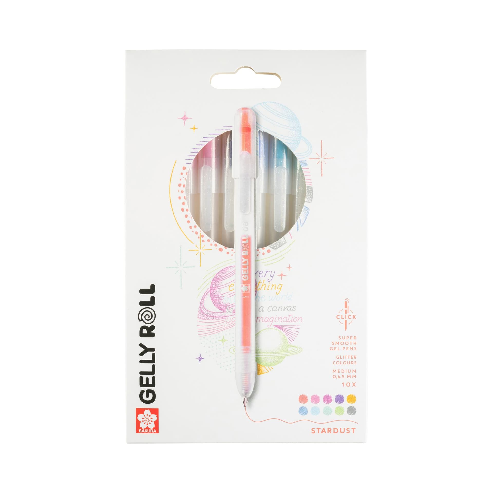 Gelschrijver Sakura Gelly Roll Stardust 08 klikfunctie assorti 10st 2