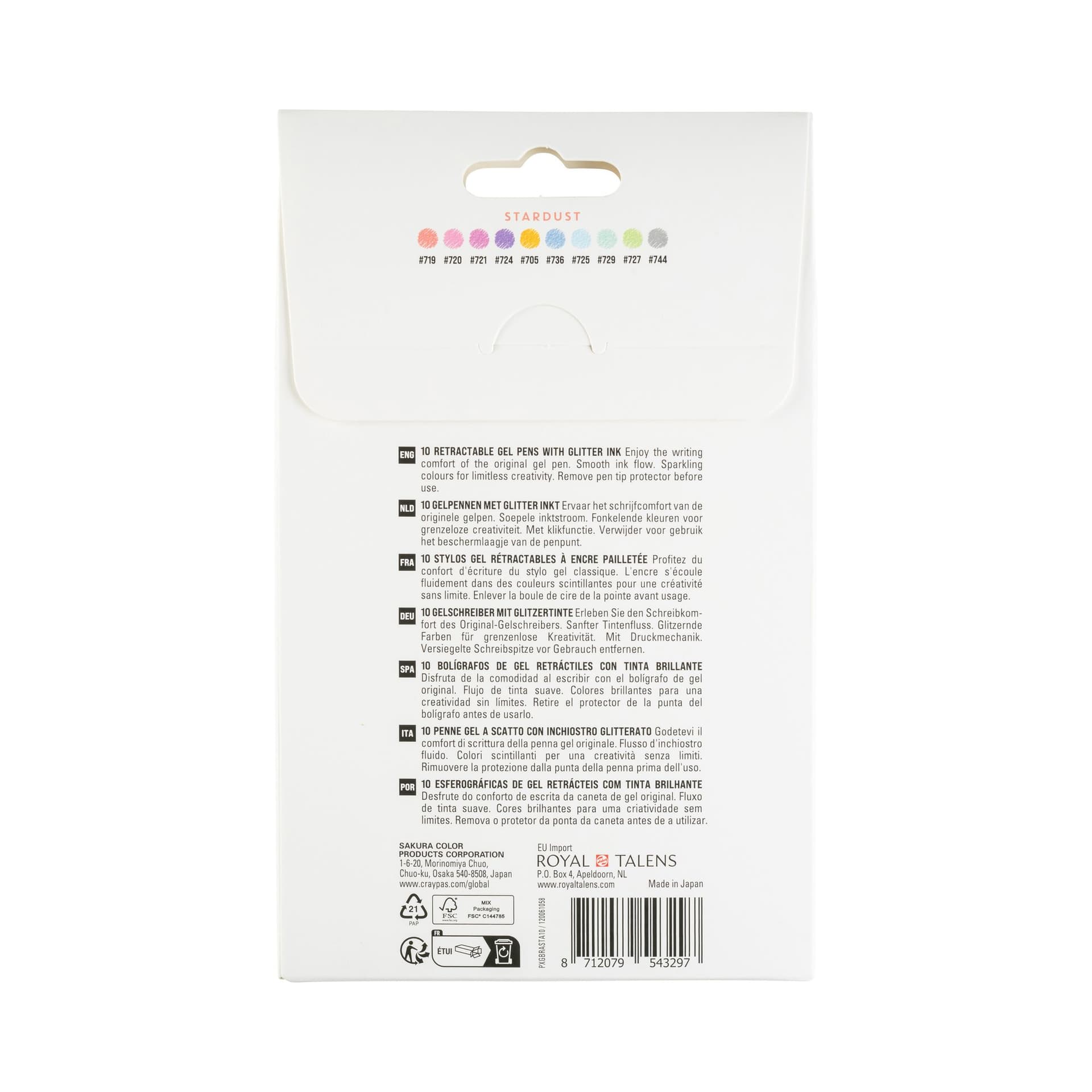 Gelschrijver Sakura Gelly Roll Stardust 08 klikfunctie assorti 10st 3