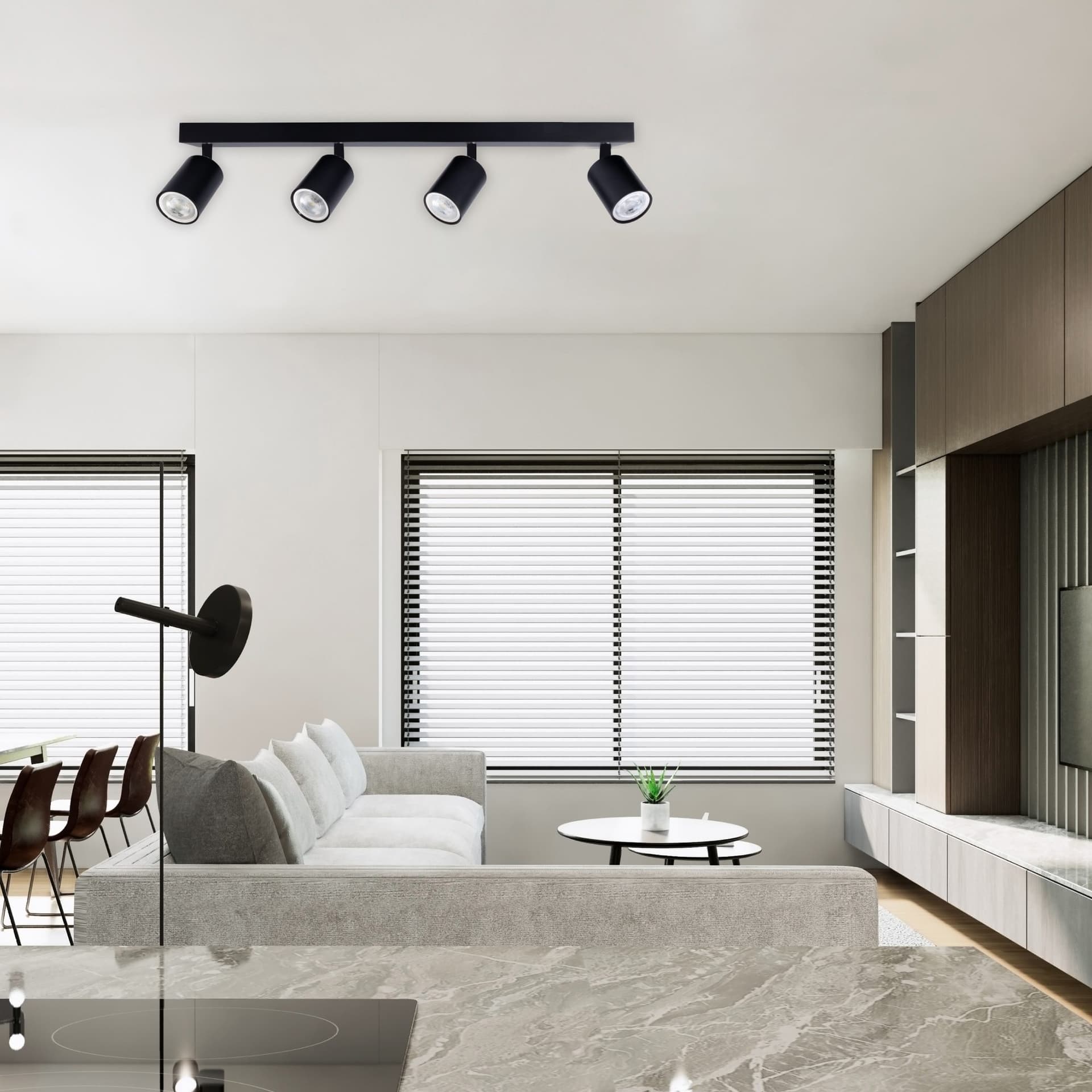 Plafondspot Integral Siena 4 spot IP20 GU10 zwart 2