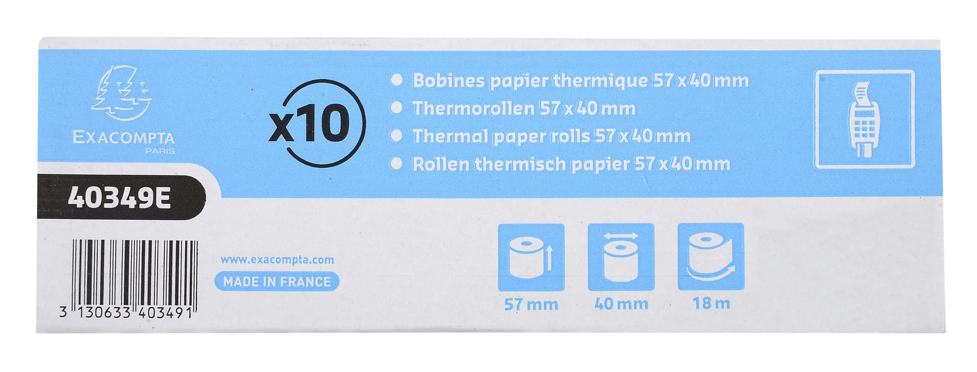 Telrol Exacompta 57mmx18m kern Ø12mm thermisch 3
