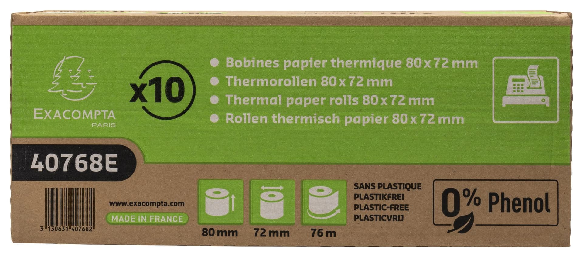 Telrol Exacompta 80mmx76m kern Ø12mm thermisch fenolvrij 4