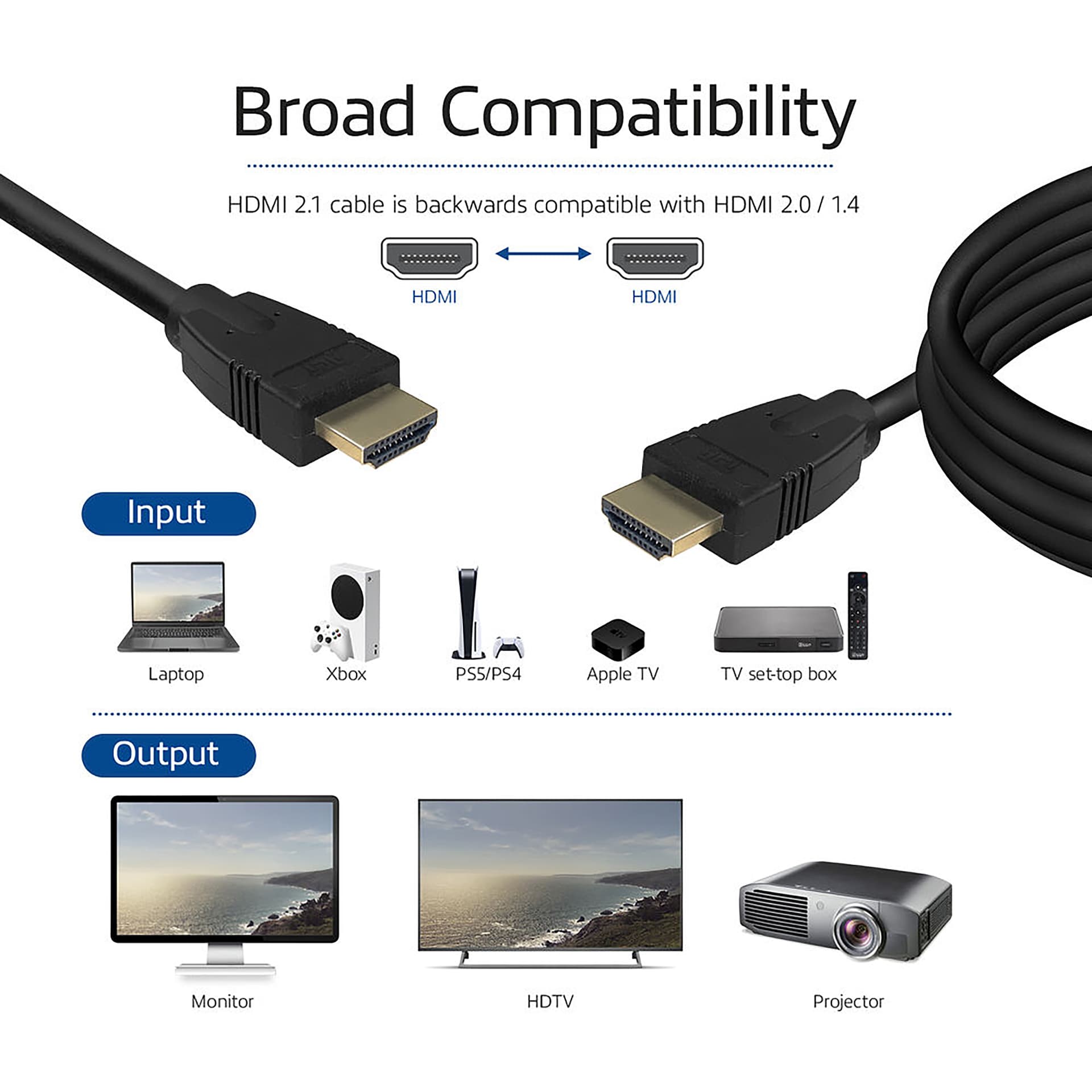 Kabel ACT HDMI 8K UHS v2.1 HDMI-A male - HDMI-A male 3 meter 3