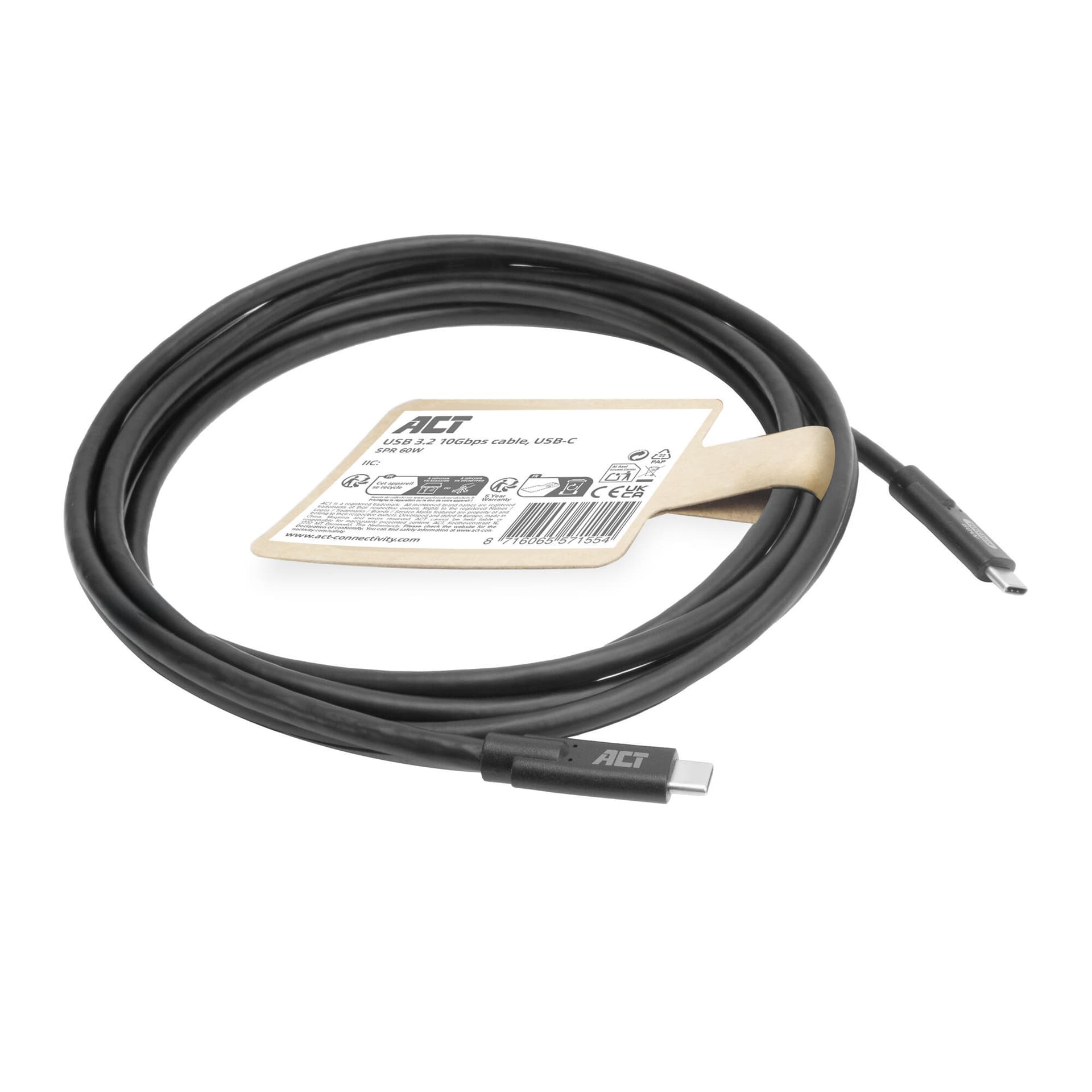 Kabel ACT USB-C 3.0 10Gbps 60W USB 3 meter 6