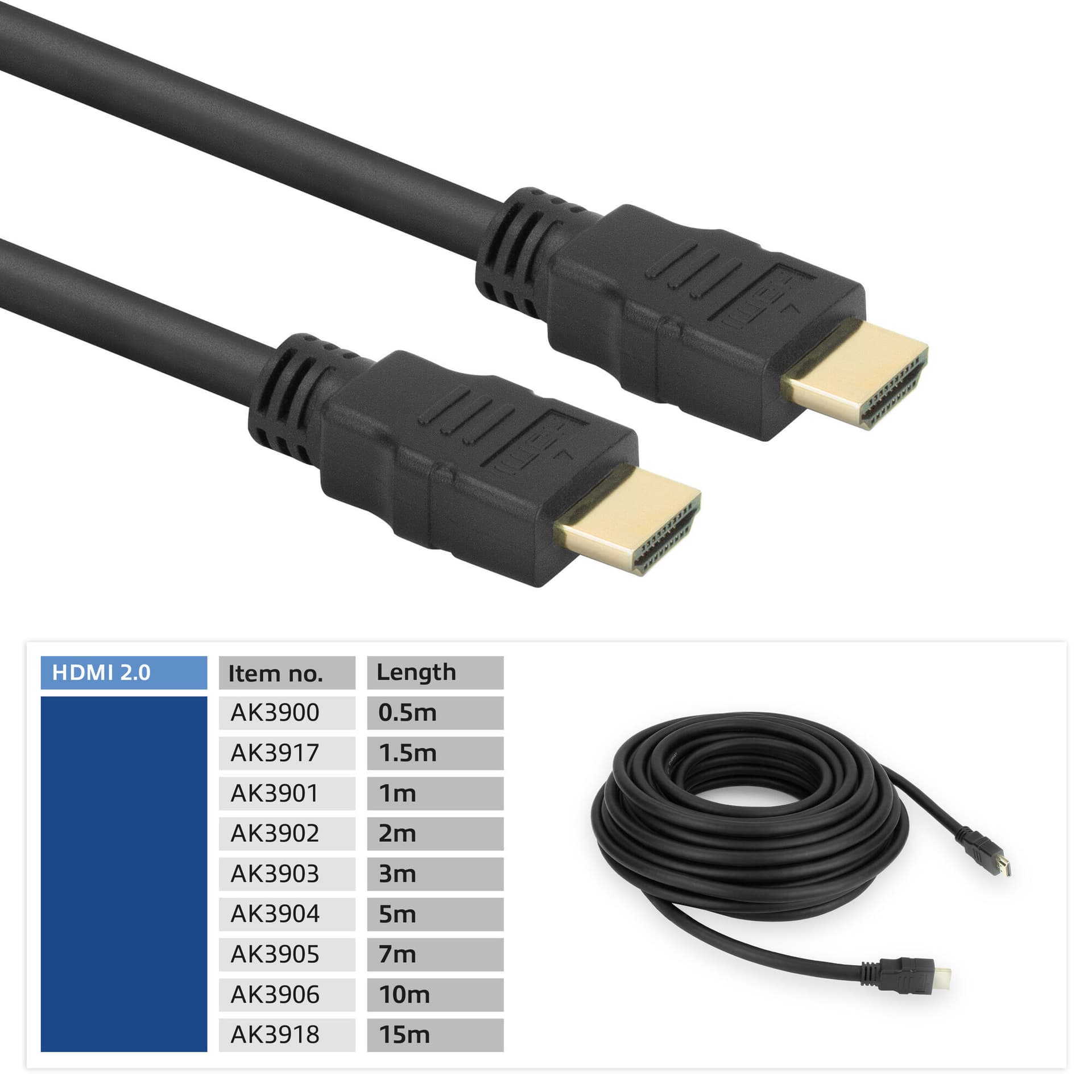 Kabel ACT HDMI ETH4K M/M zwart 2 meter 5