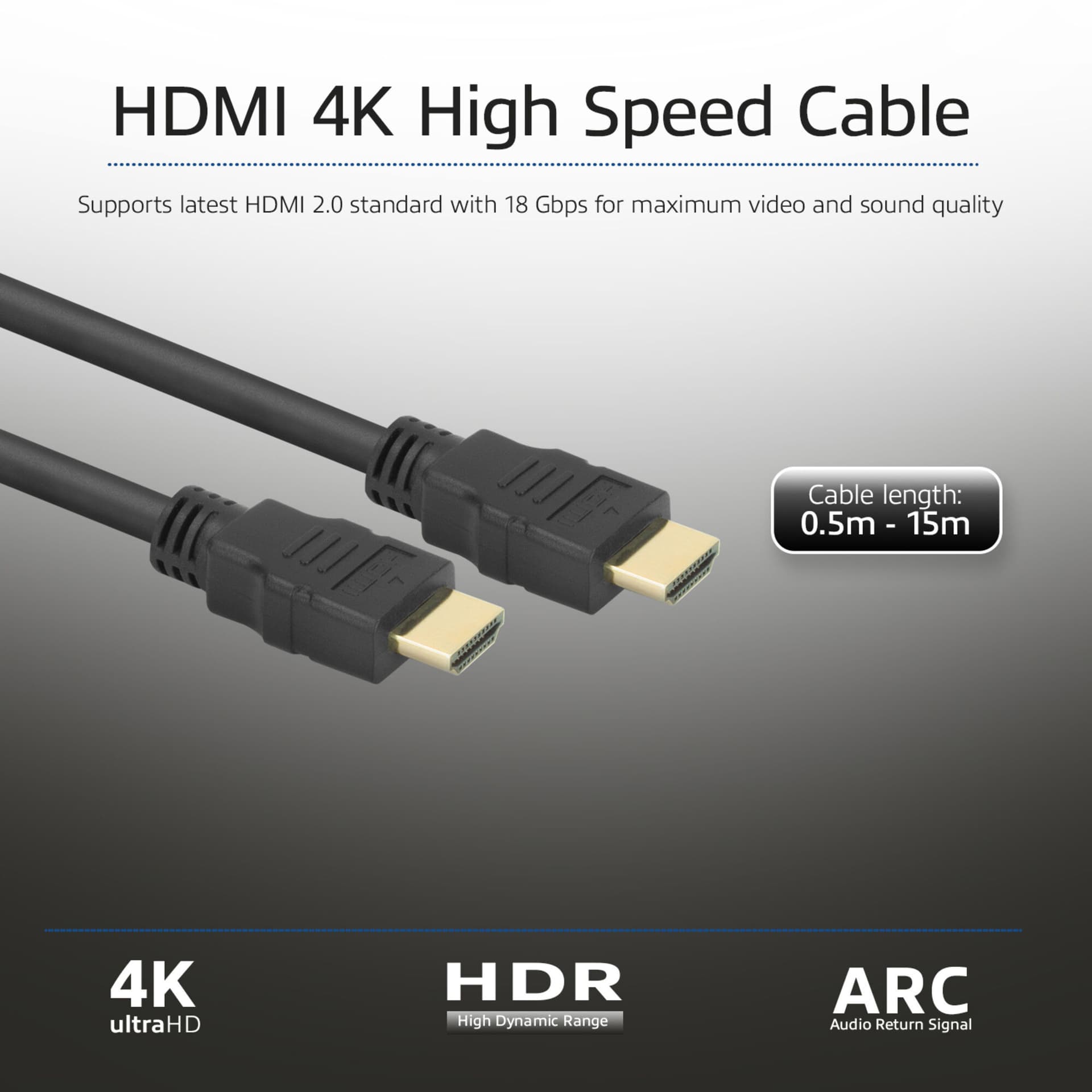 Kabel ACT HS v2.0 HDMI-A male - HDMI-A male (AWG30) 5 meter 5