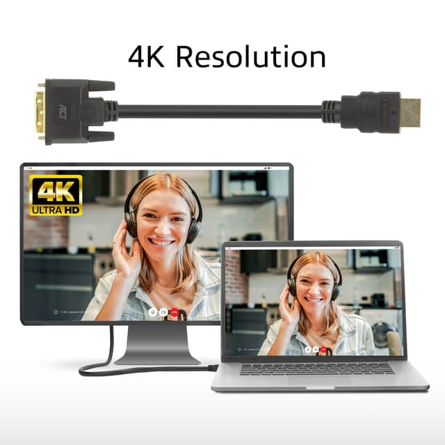 Adapterkabel ACT HDMI-A male naar DVI-D male 1 meter 3