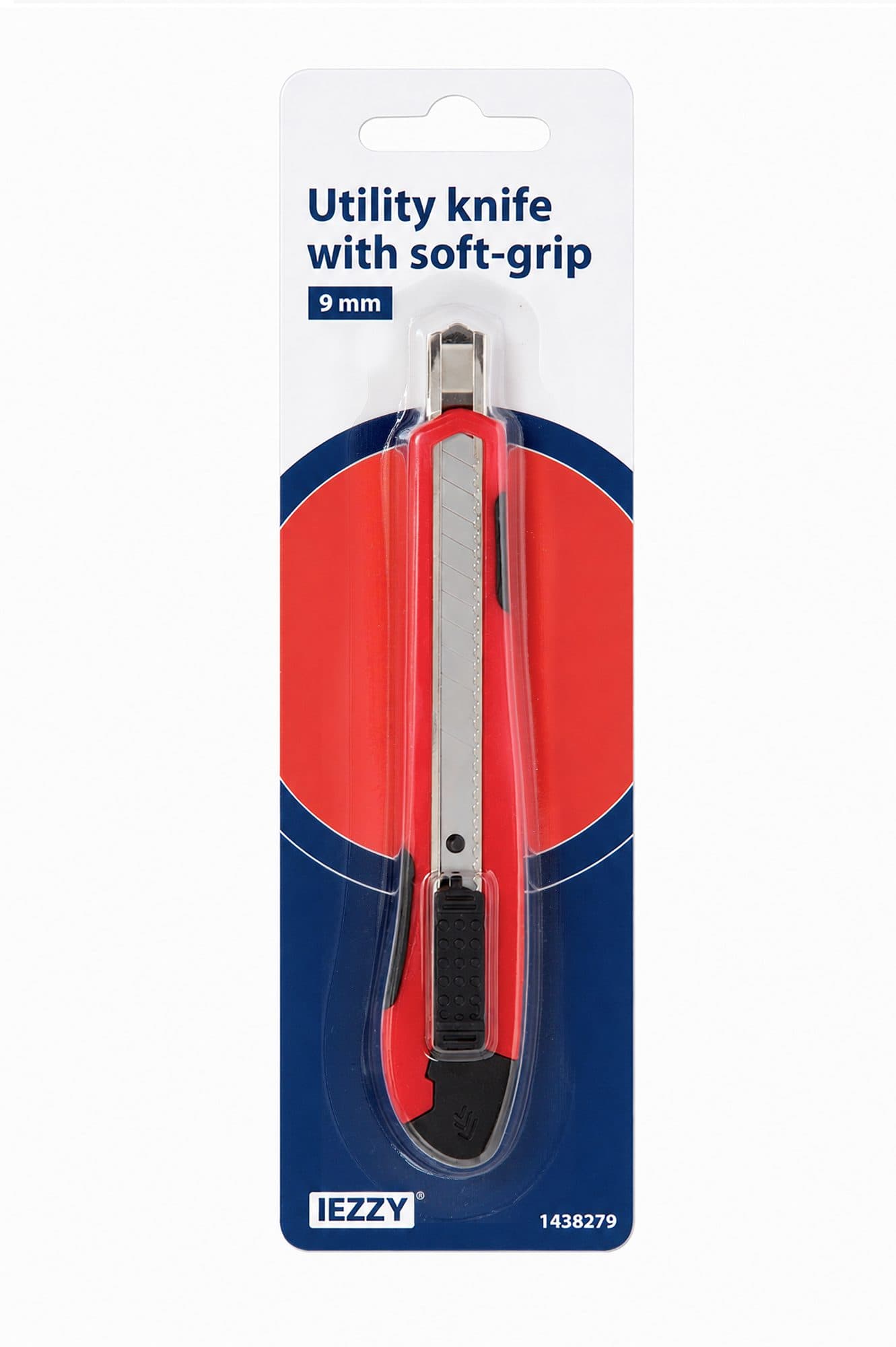Snijmes IEZZY 9mm kunststof met softgrip inclusief 1 mesje 2