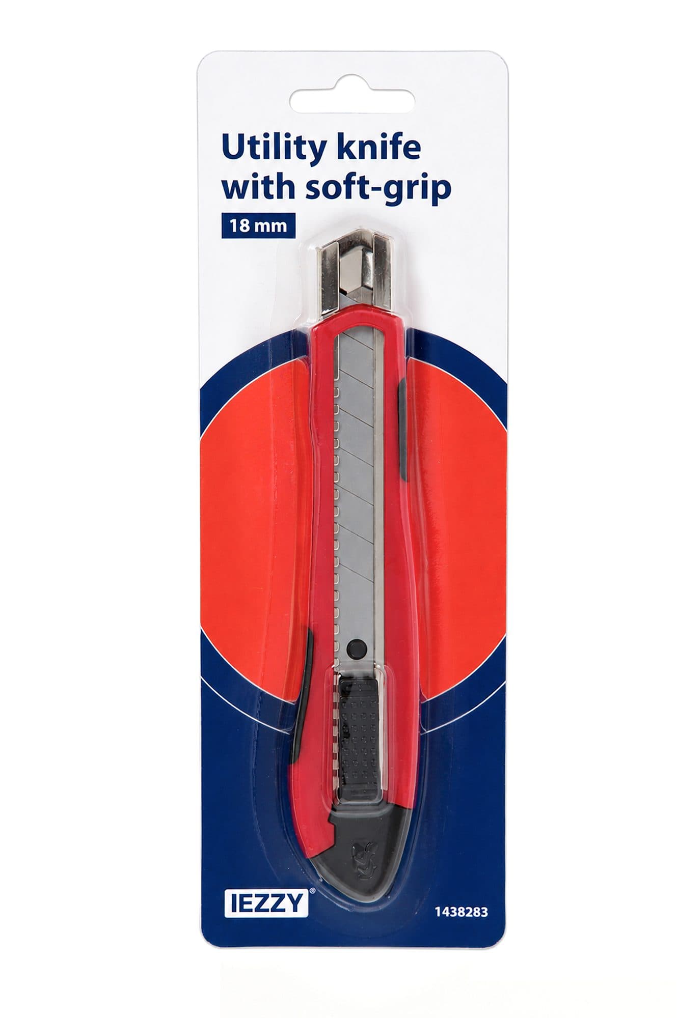 Snijmes IEZZY 18mm kunststof met softgrip inclusief 1 mesje 2