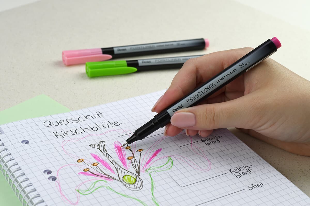 Fineliner Pentel Pointliner S40-B fijn rood 2