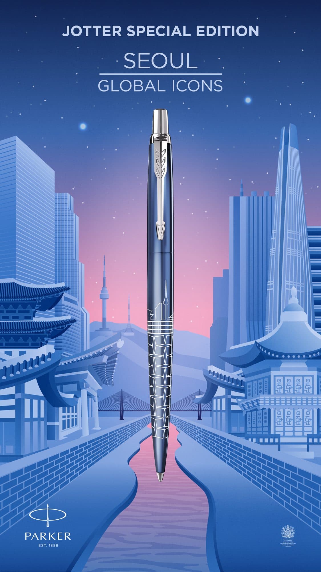 Balpen Parker Jotter special edition Seoul blue CT medium 6