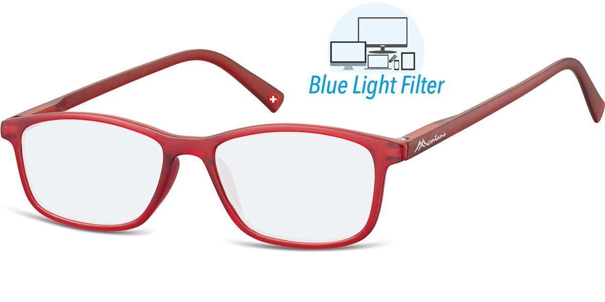 Leesbril  Montana +1.00 dpt blue light filter rood
