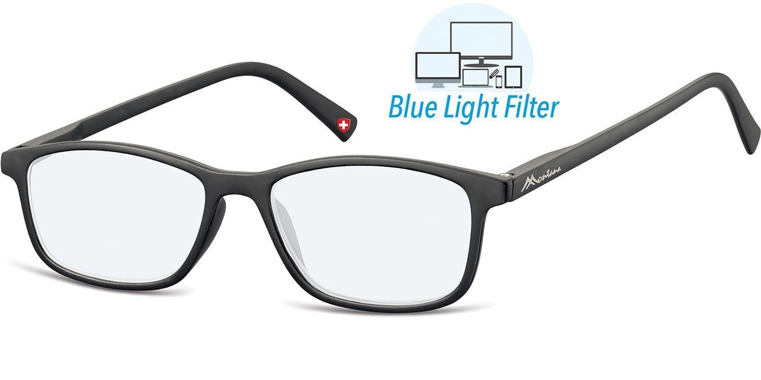 Leesbril  Montana +1.00 dpt blue light filter zwart
