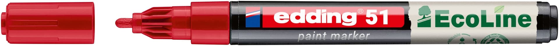 Paintmarker edding 51 EcoLine op waterbasis 1-2mm rood